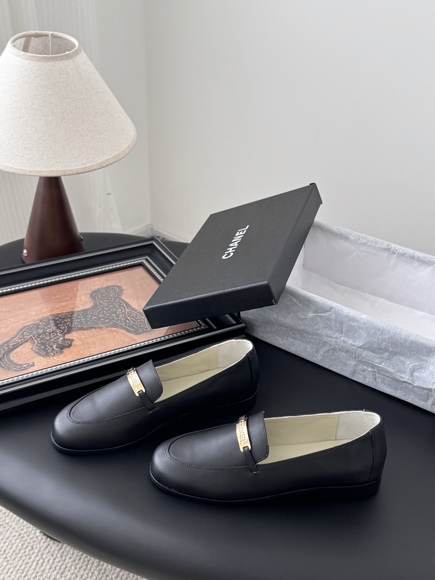 CHANEL シャネル ローファー レディース メンズ 兼用 通勤 通学 黒 高級感 36 37 38 39 40 41 42 43 44 45 46 47 48 49 50 - 画像 2