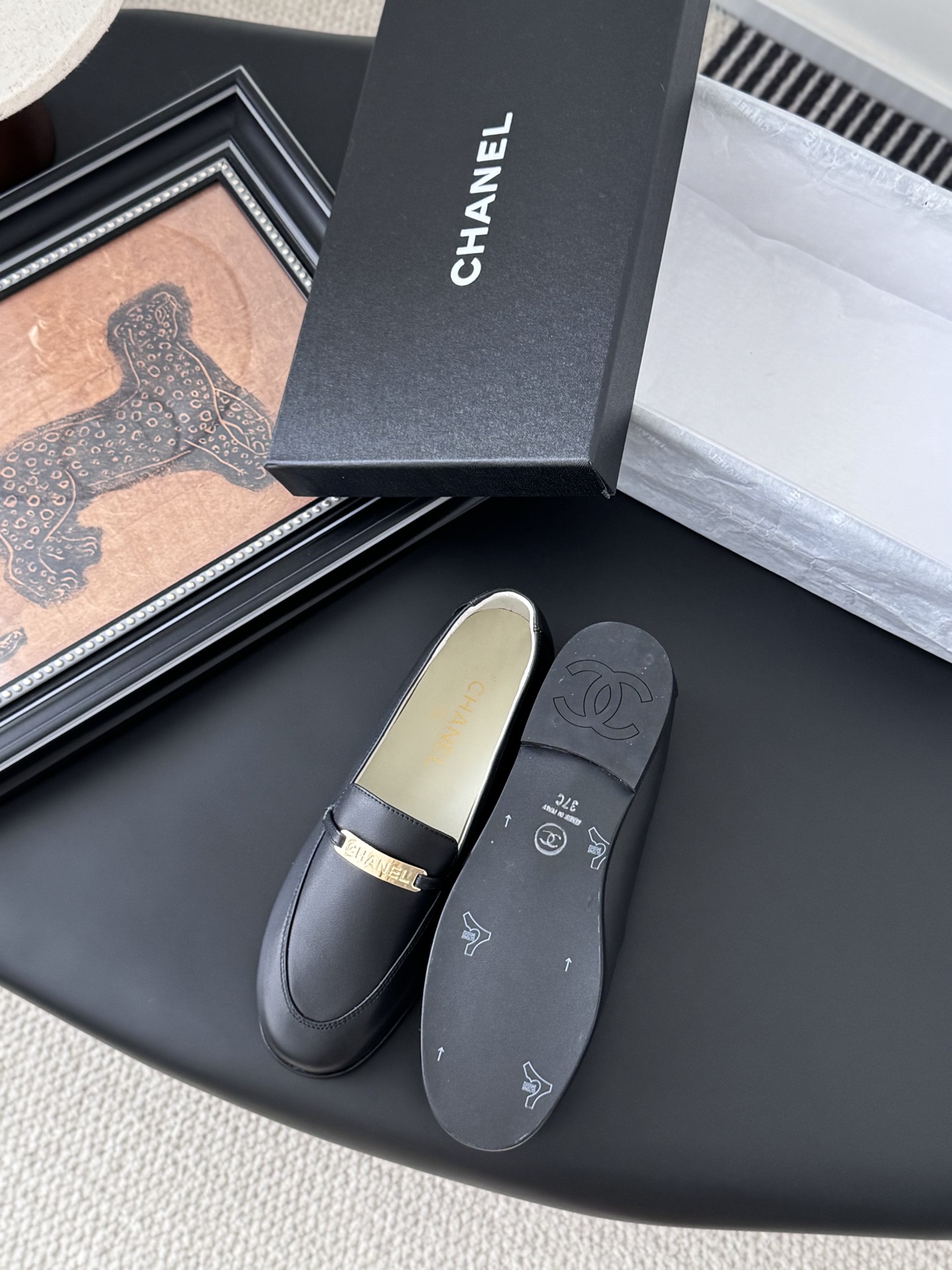 CHANEL シャネル ローファー レディース メンズ 兼用 通勤 通学 黒 高級感 36 37 38 39 40 41 42 43 44 45 46 47 48 49 50 - 画像 4