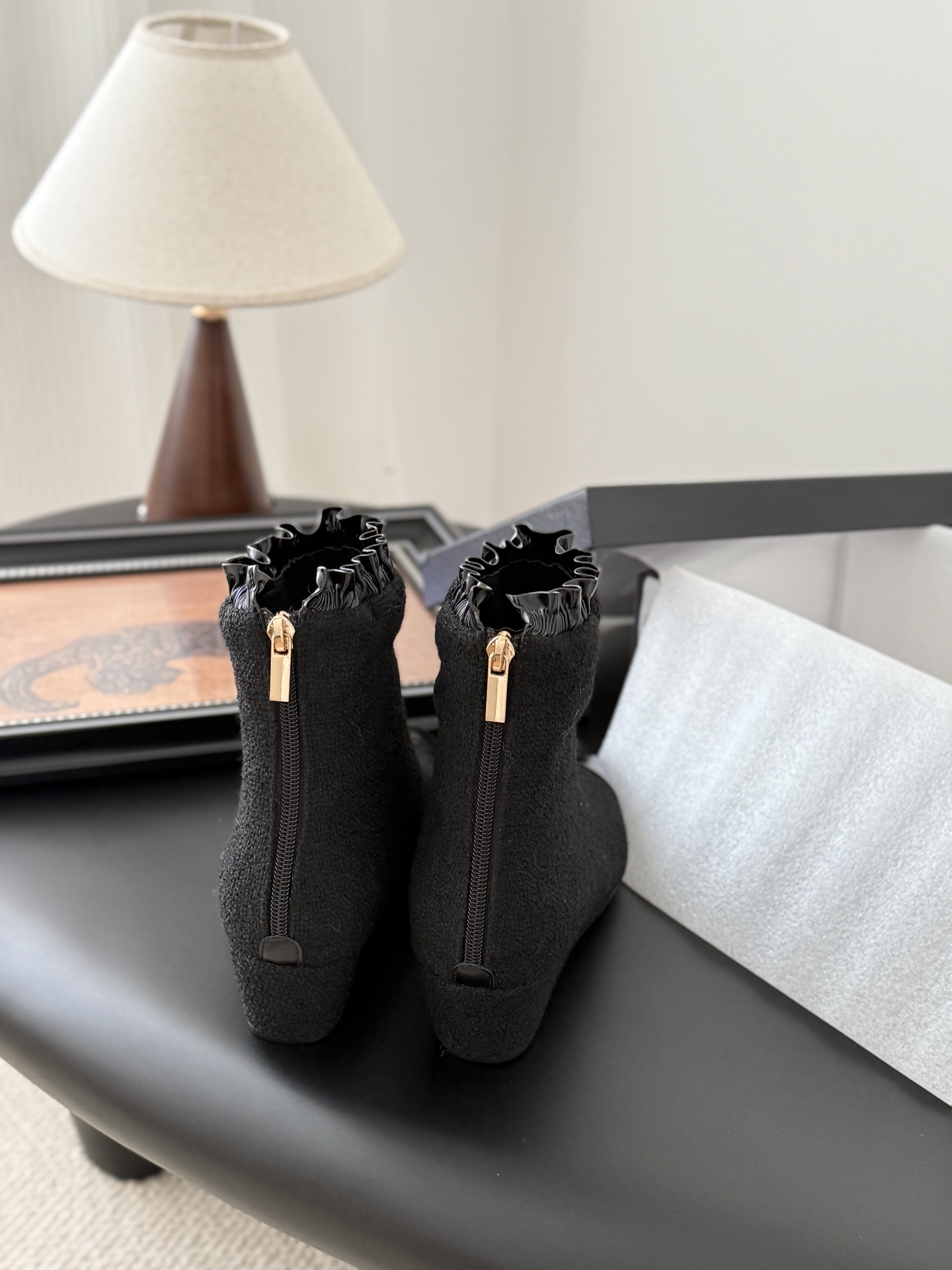 シャネル シャネル風 ブーツ レディース メンズ 兼用 通勤 通学 黒 2WAY 軽量 大容量 撥水 シンプル 高級感 - 画像 3