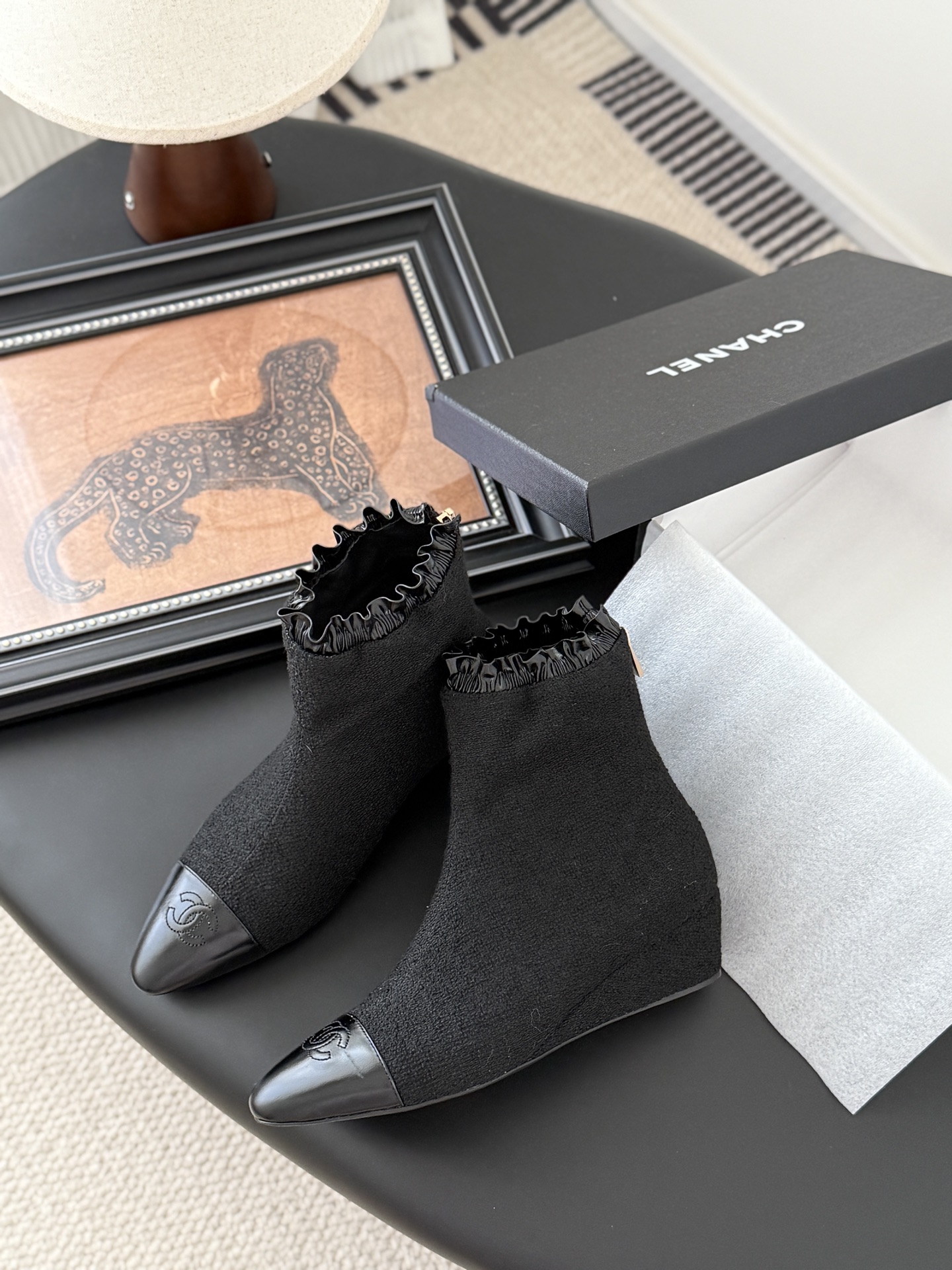 シャネル シャネル風 ブーツ レディース メンズ 兼用 通勤 通学 黒 2WAY 軽量 大容量 撥水 シンプル 高級感 - 画像 4