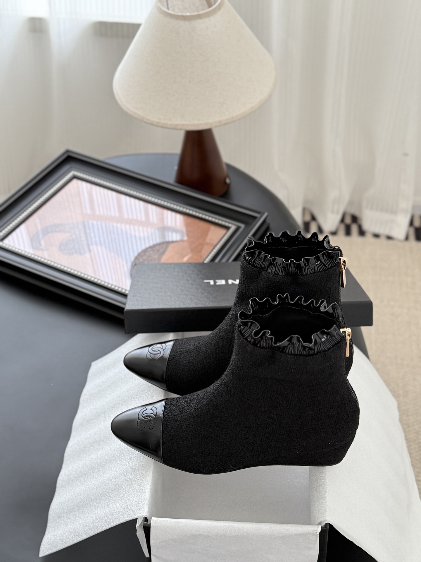 シャネル シャネル風 ブーツ レディース メンズ 兼用 通勤 通学 黒 2WAY 軽量 大容量 撥水 シンプル 高級感 - 画像 9