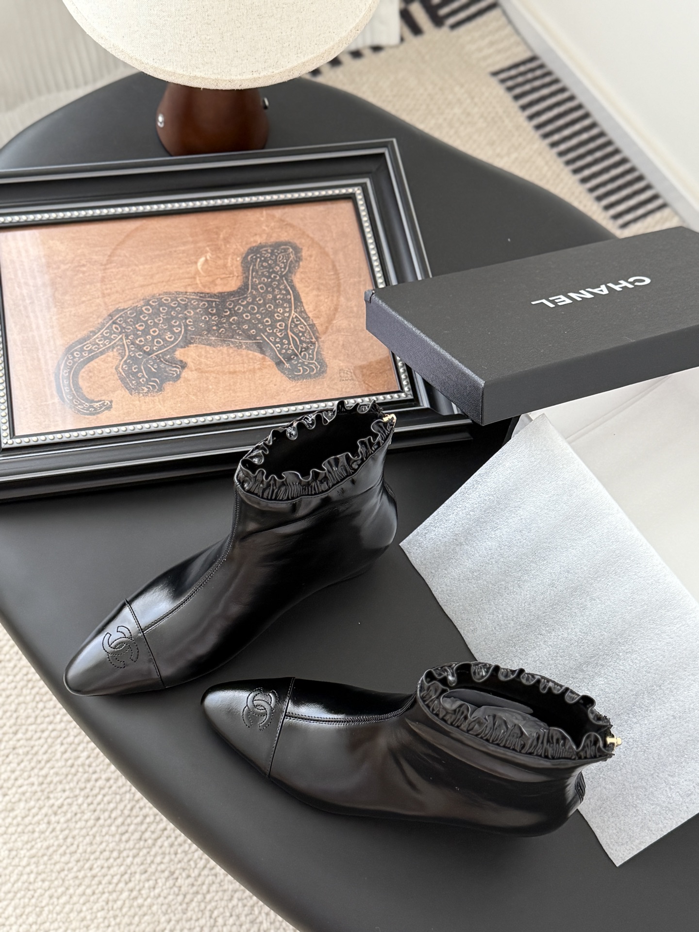 シャネル ロングブーツ レディース メンズ兼用 通勤 通学 シンプル 黒 - 画像 6