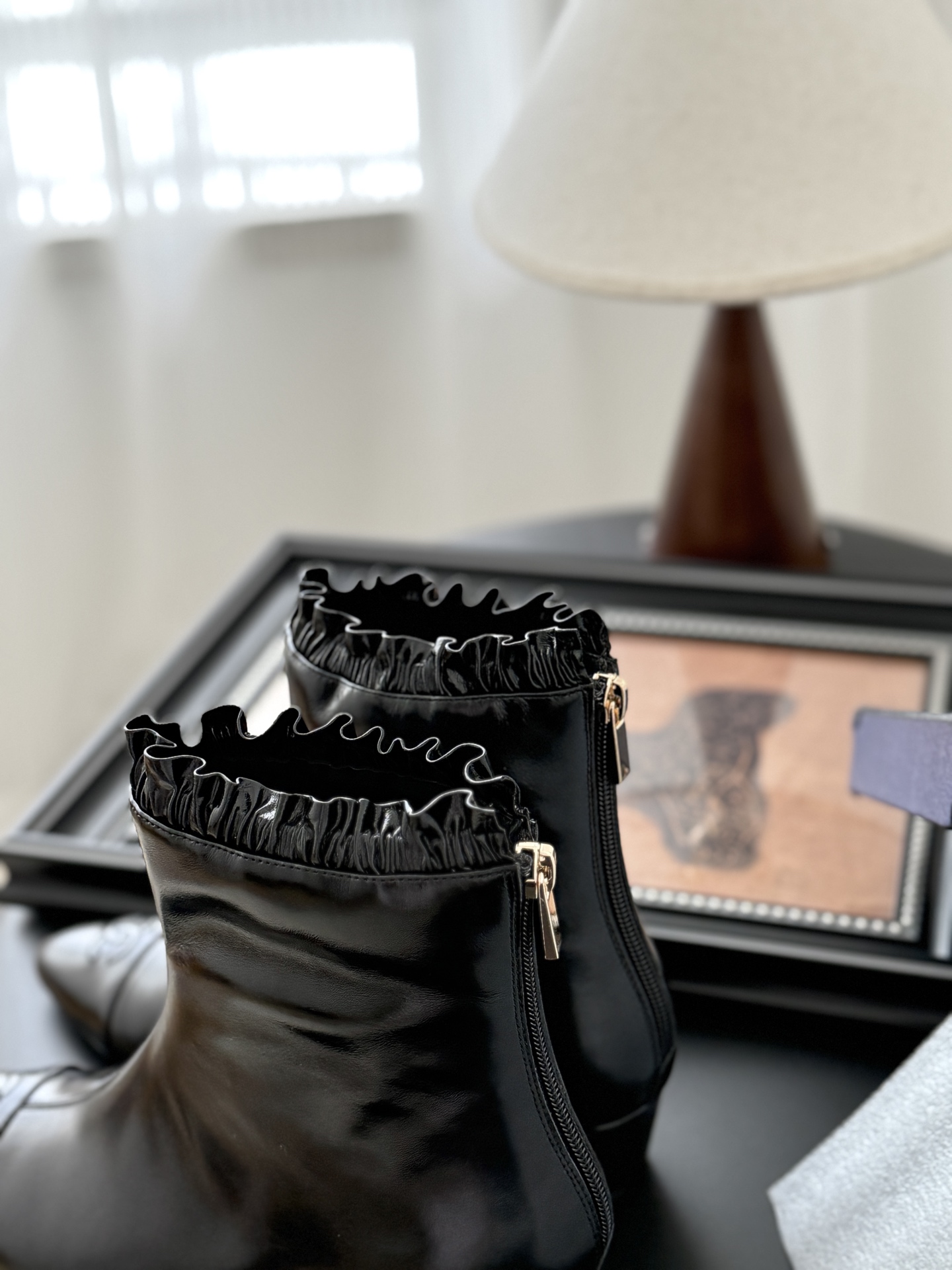 シャネル ロングブーツ レディース メンズ兼用 通勤 通学 シンプル 黒 - 画像 7