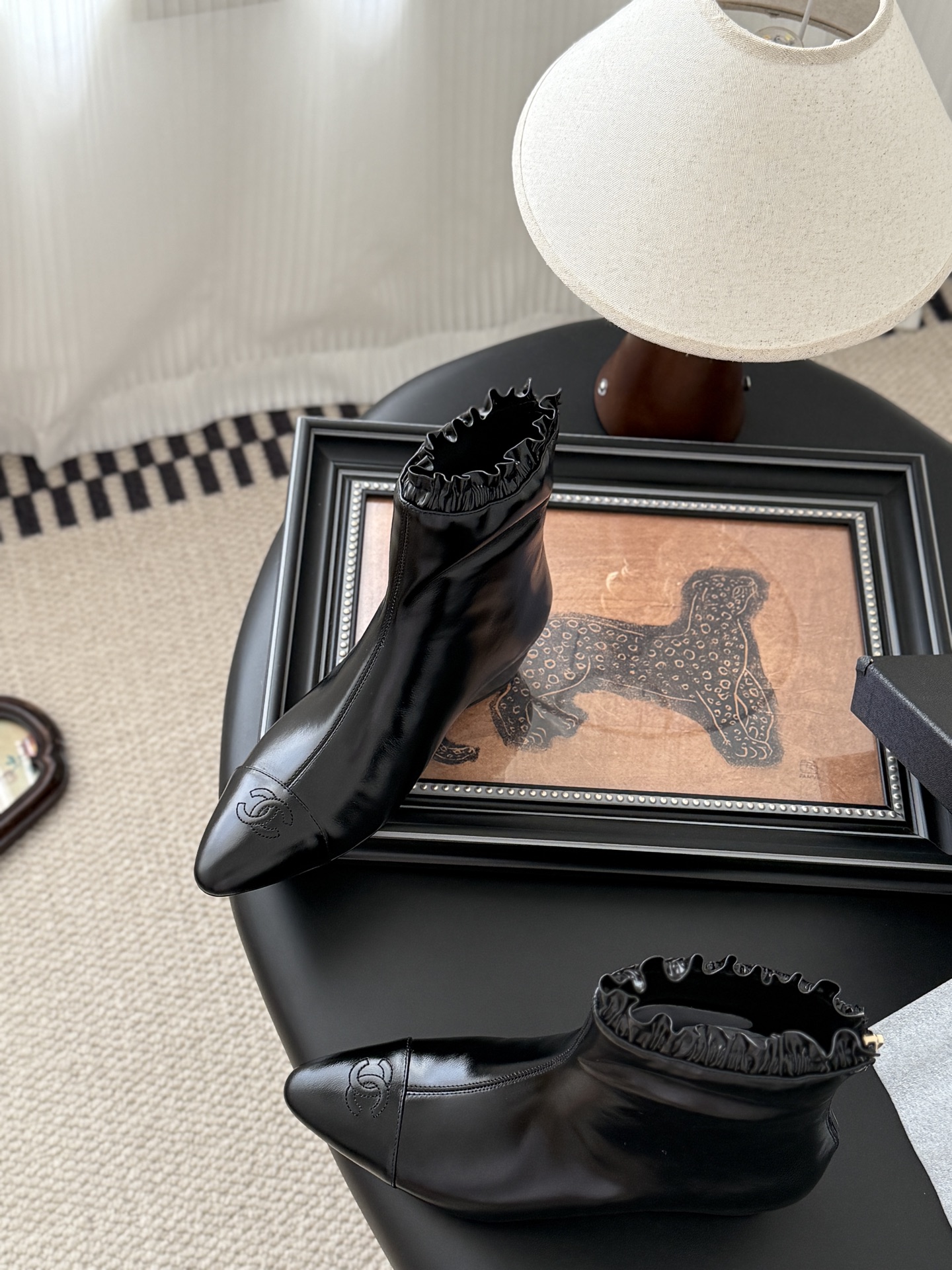 シャネル ロングブーツ レディース メンズ兼用 通勤 通学 シンプル 黒 - 画像 8