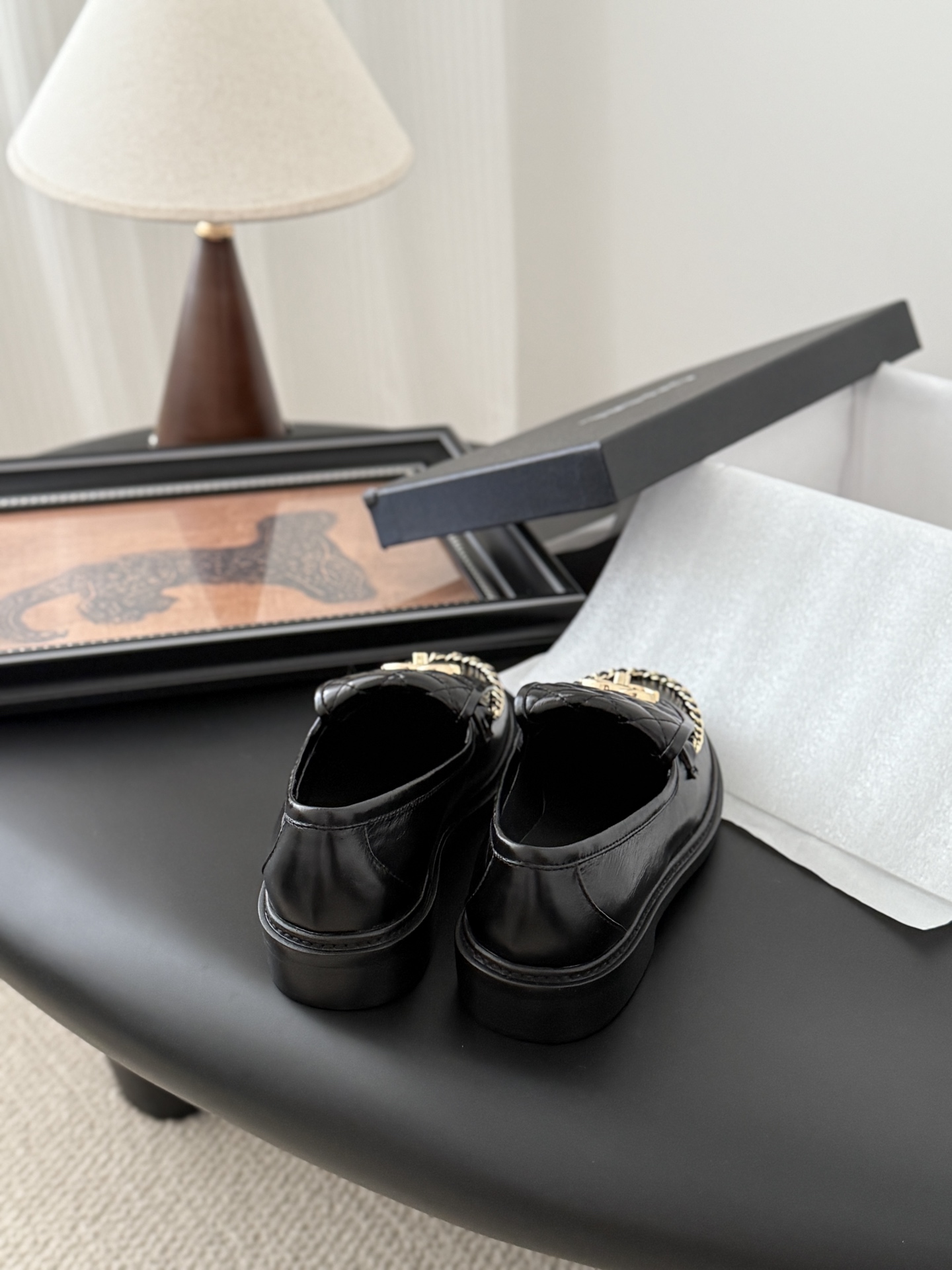 シャネル シューズ ローファー レディース メンズ 兼用 通勤 通学 シンプル 黒 2WAY 丸洗いOK - 画像 3
