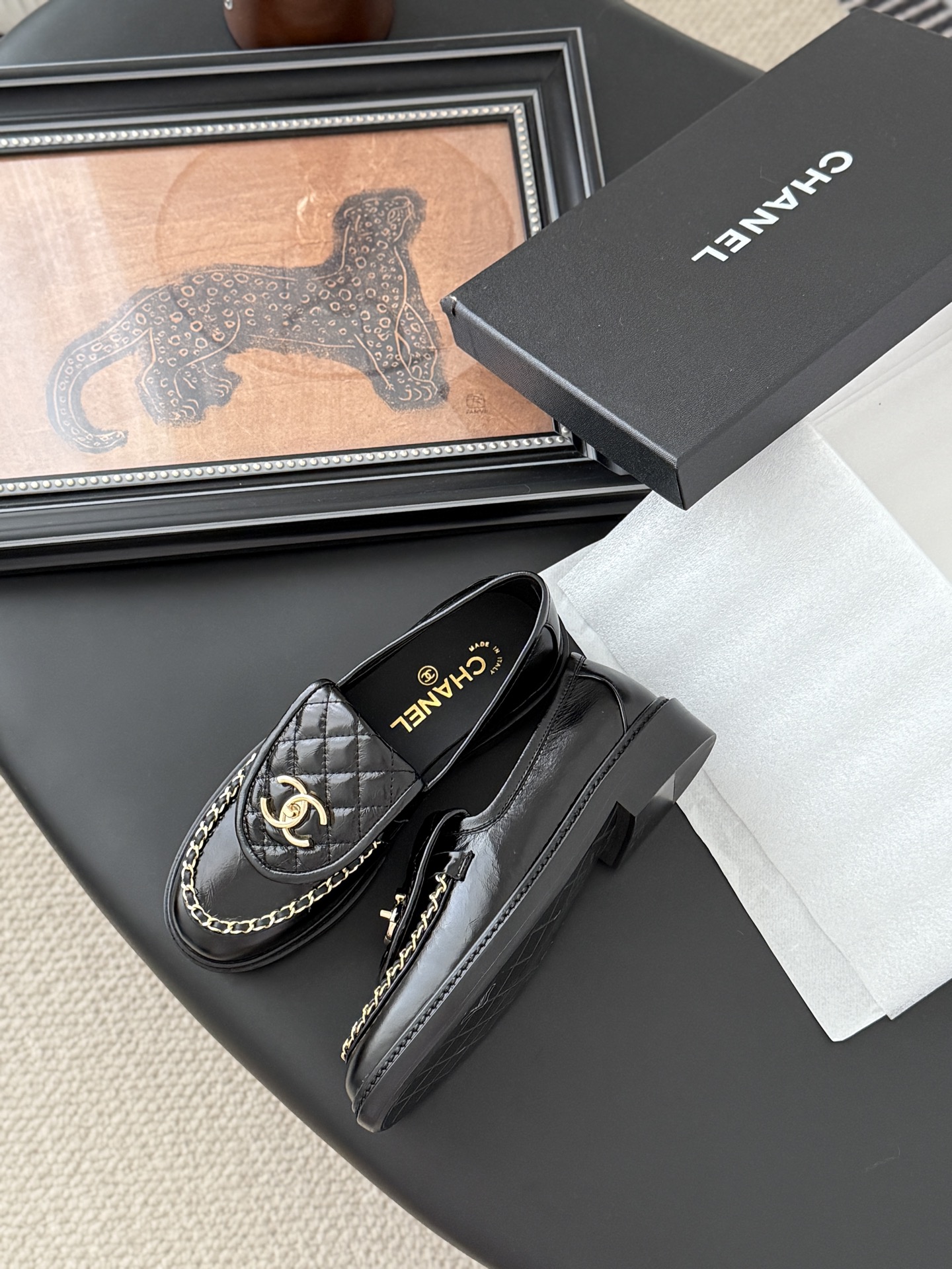 シャネル シューズ ローファー レディース メンズ 兼用 通勤 通学 シンプル 黒 2WAY 丸洗いOK - 画像 4