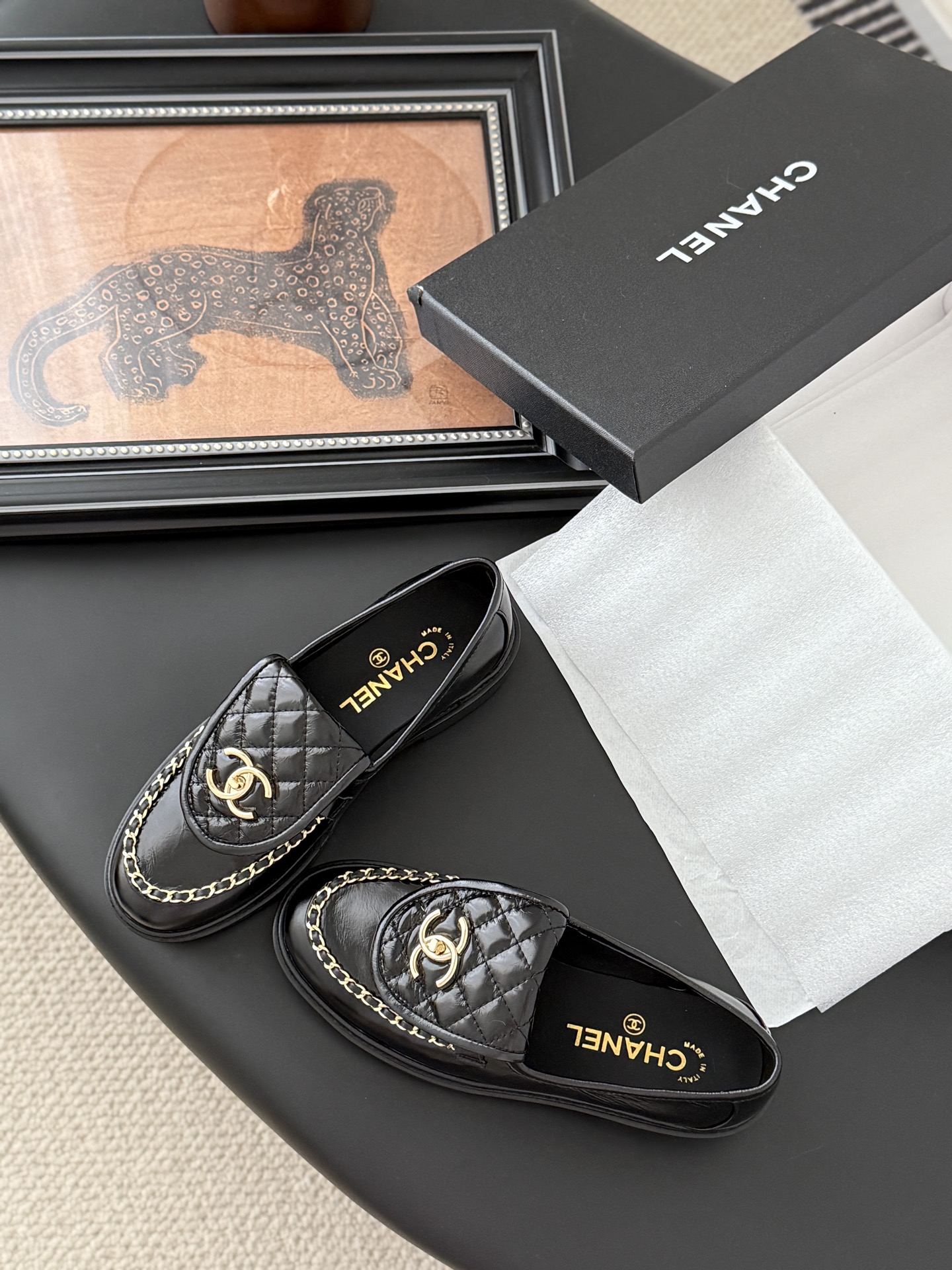 シャネル シューズ ローファー レディース メンズ 兼用 通勤 通学 シンプル 黒 2WAY 丸洗いOK - 画像 6