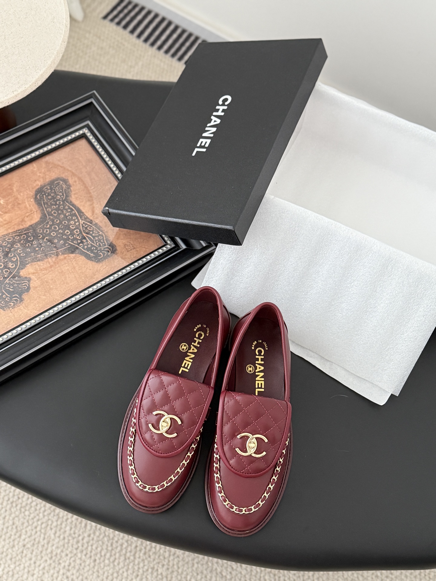 CHANEL シャネル ローファー レディース メンズ兼用 通勤 通学 シンプル ブラウン 2WAY 高級感 ローファー 00083