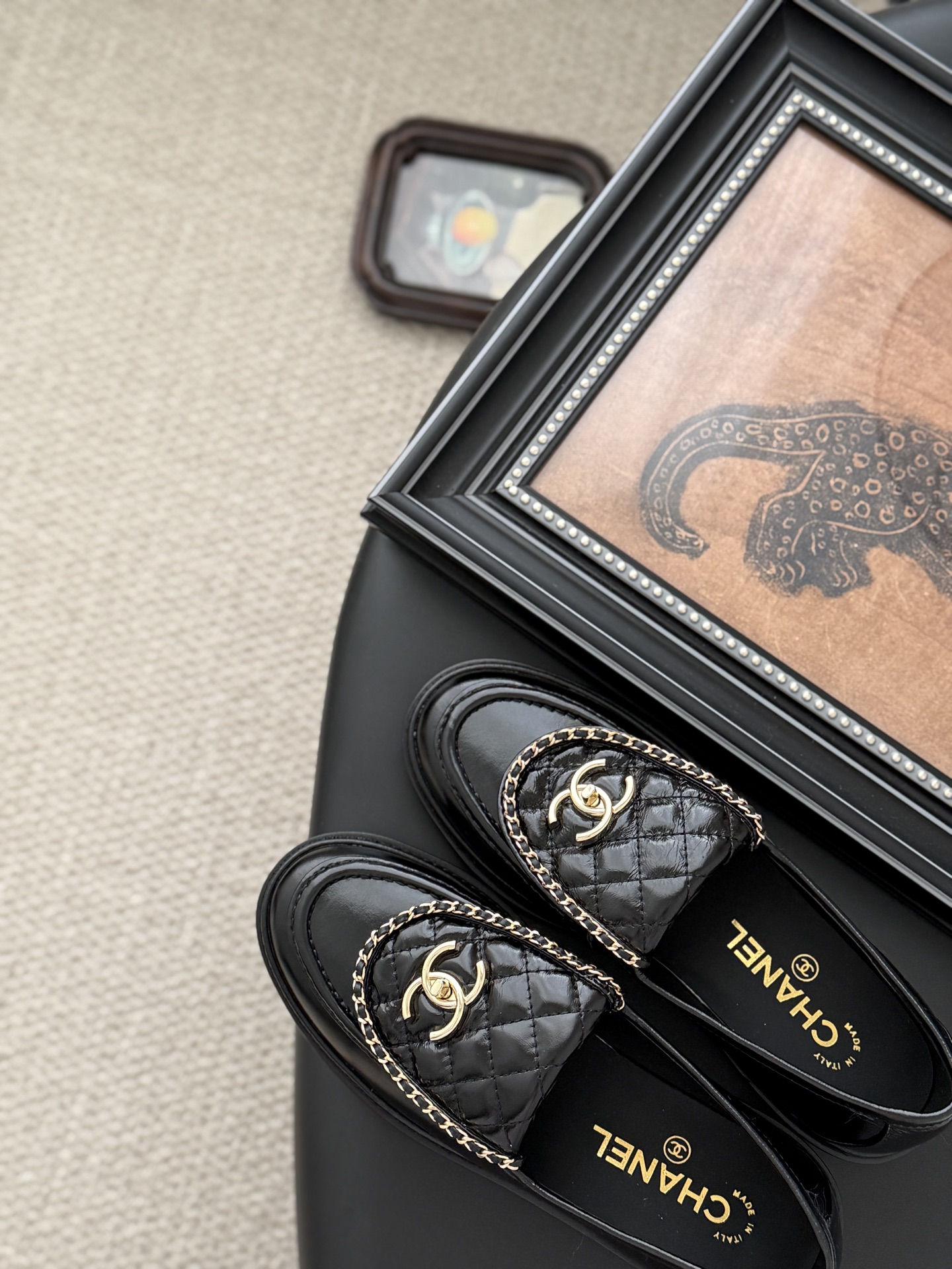 CHANEL シャネル ローファー 本革 フラットシューズ ブラック - 画像 7