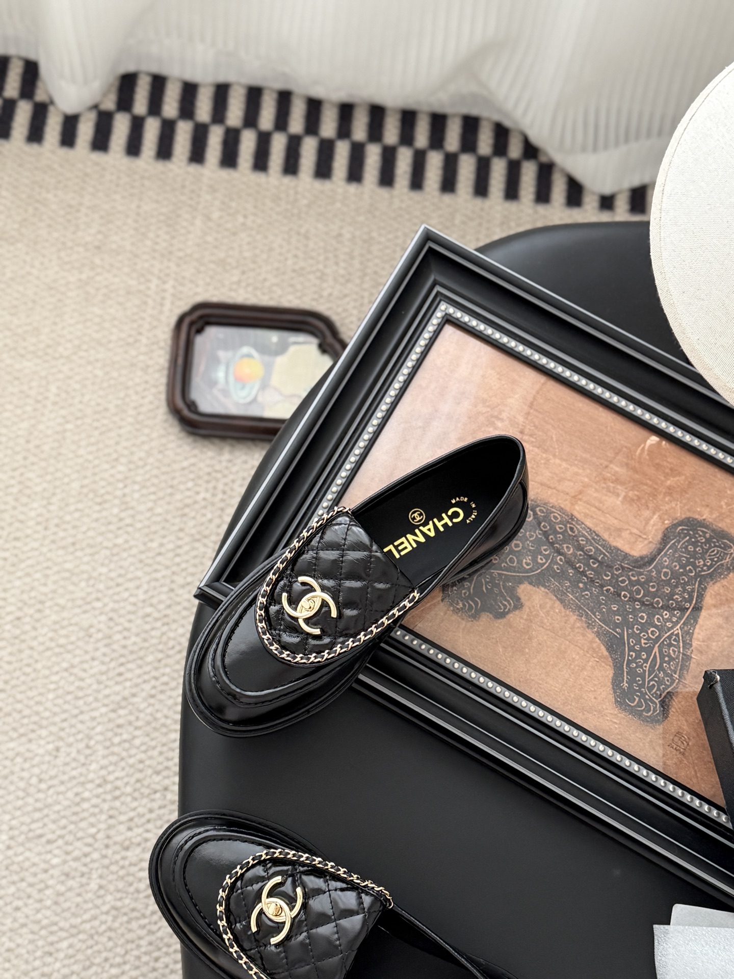 CHANEL シャネル ローファー 本革 フラットシューズ ブラック - 画像 8