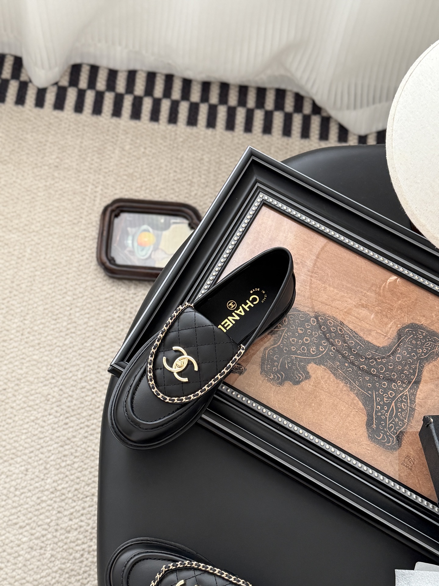 CHANEL シャネル ローファー フラットシューズ 本革 ブラック - 画像 8