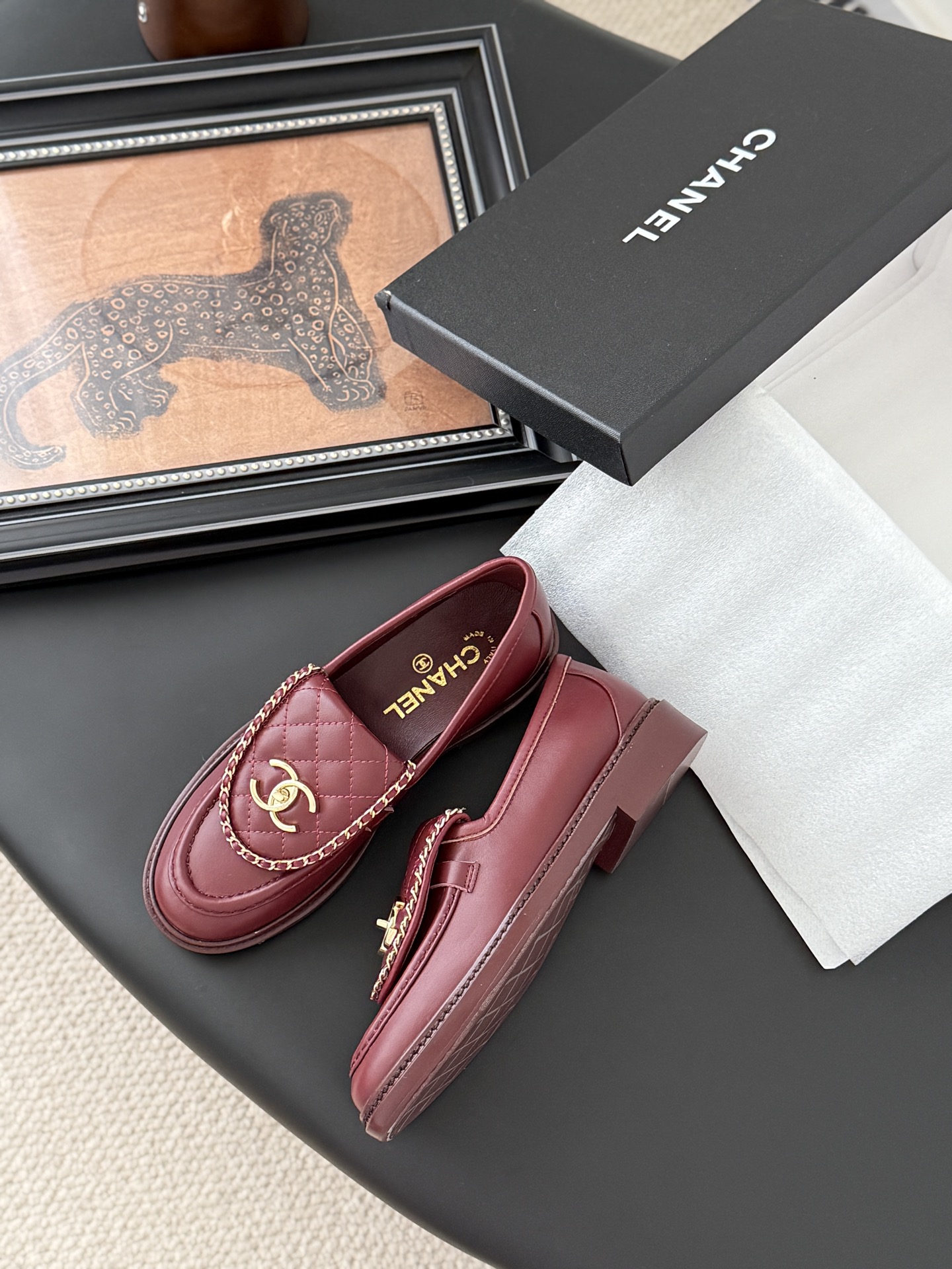 CHANEL シャネル ローファー 本革 フラットシューズ ブラック全1色 - 画像 4