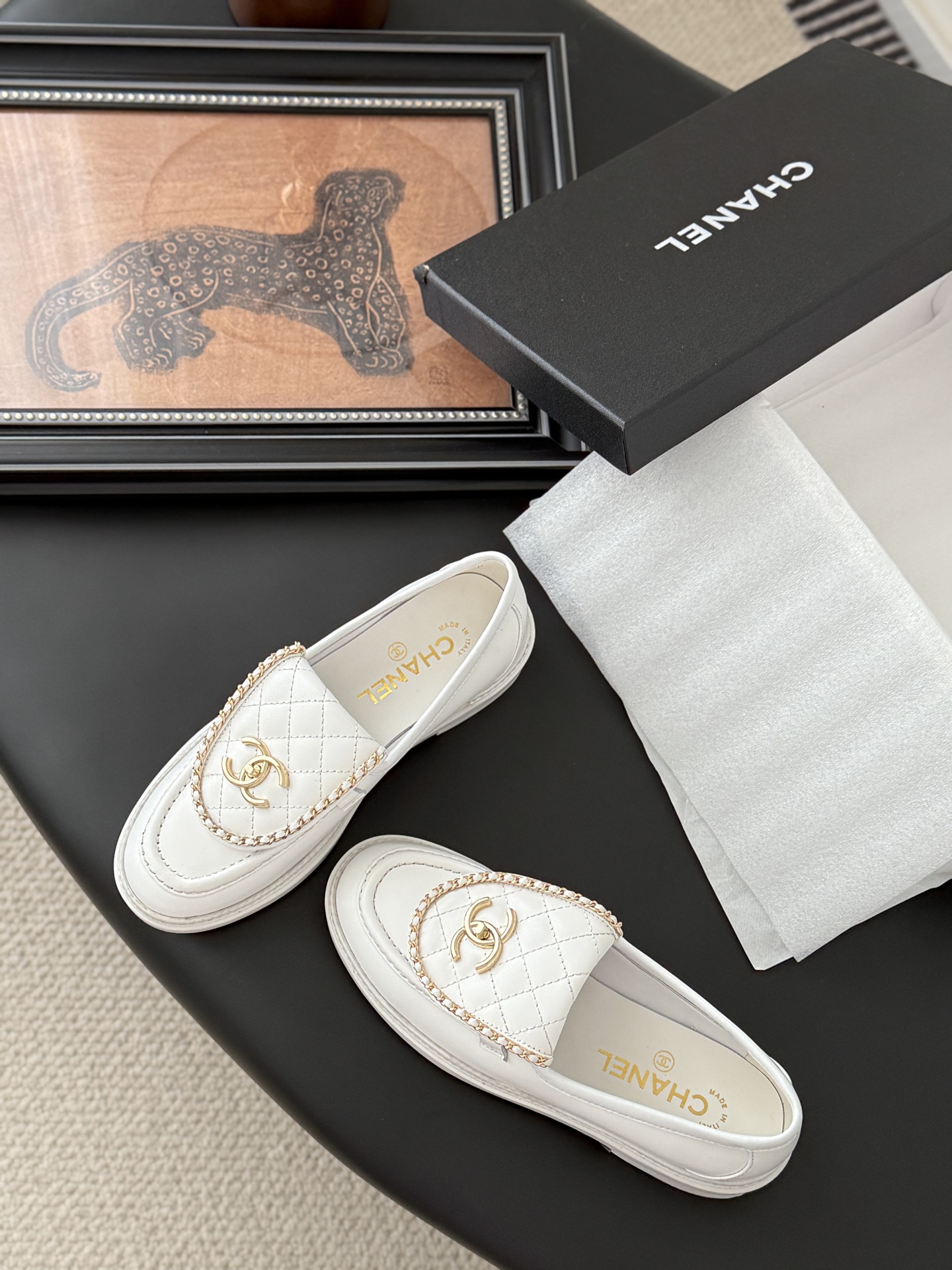 シャネル ローファー レディース メンズ 兼用 通勤 通学 ファッション 高級感 白 - 画像 6
