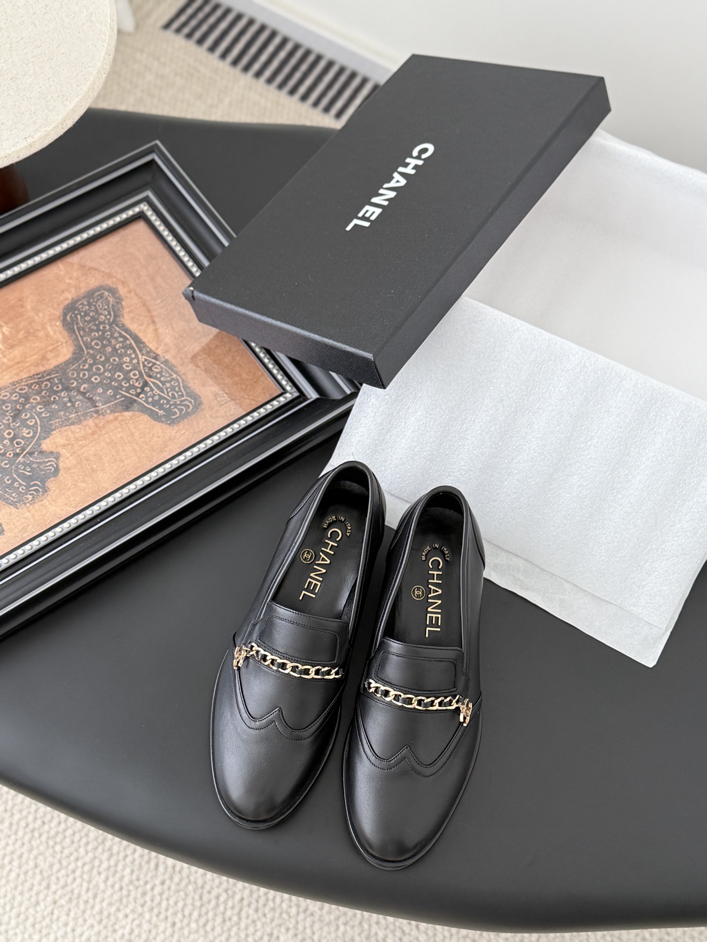 CHANEL シャネル ローファー 本革 通勤 黒色