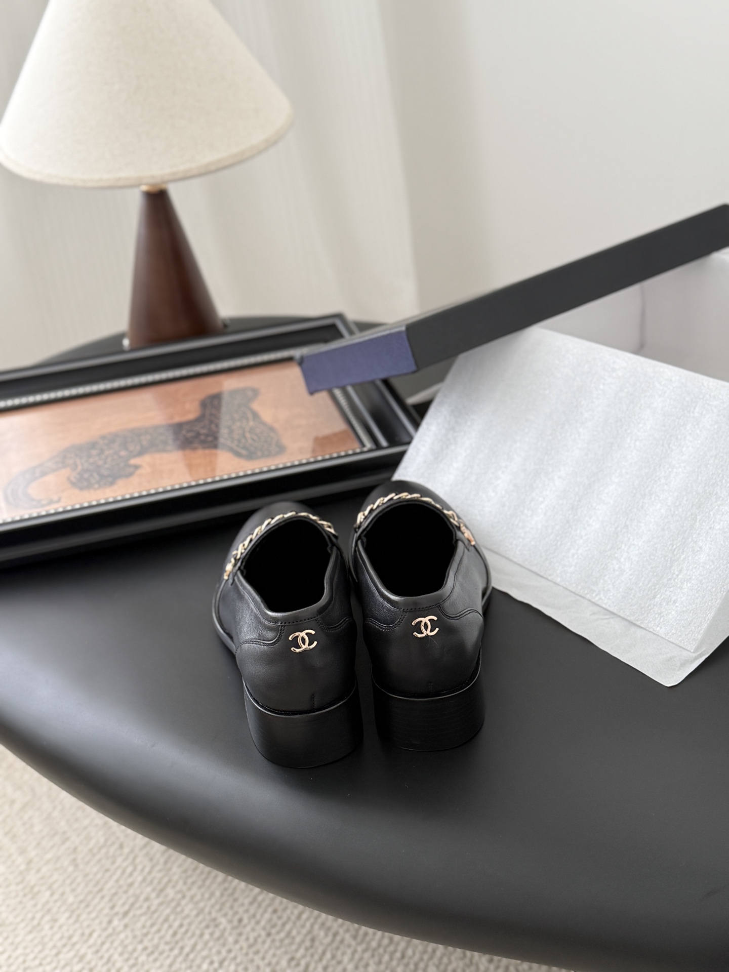 CHANEL シャネル ローファー 本革 通勤 黒色 - 画像 3