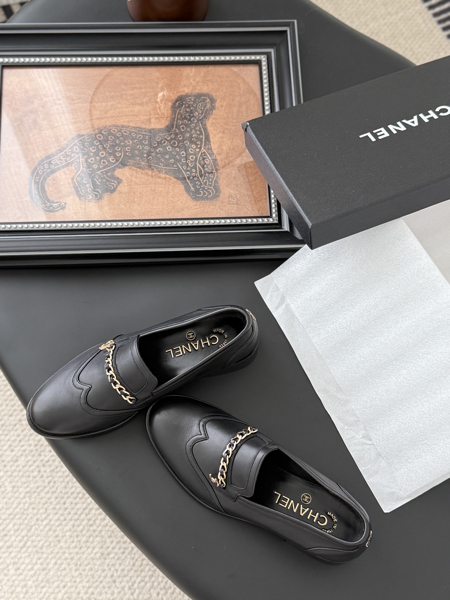 CHANEL シャネル ローファー 本革 通勤 黒色 - 画像 6