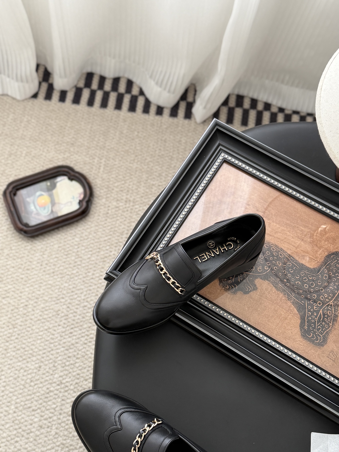 CHANEL シャネル ローファー 本革 通勤 黒色 - 画像 8