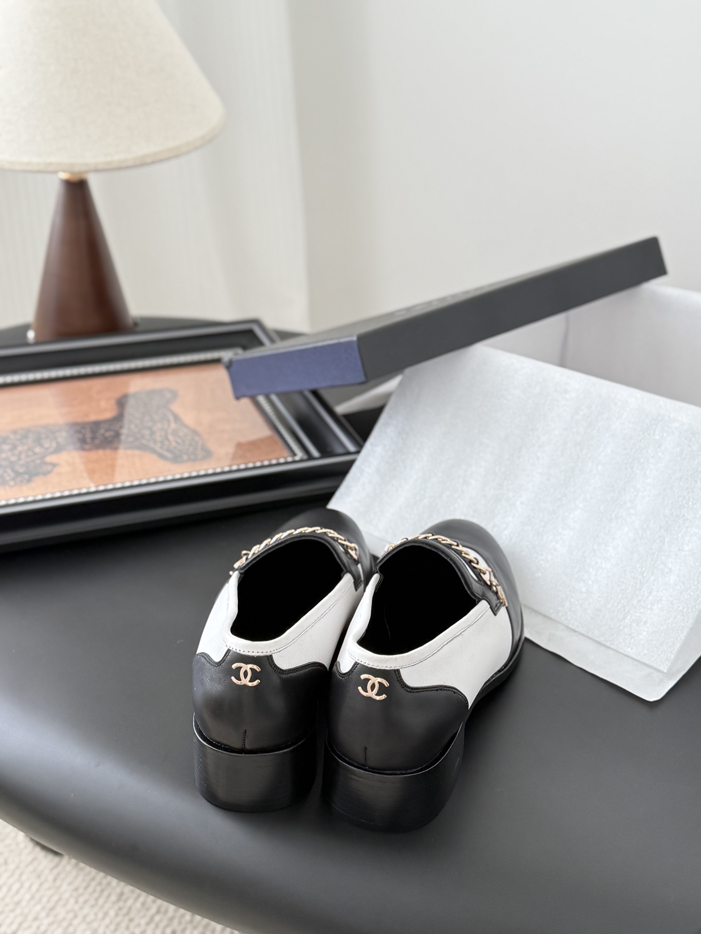 シャネル ローファー レディース メンズ 兼用 通勤 通学 シンプル ブラック ホワイト 2way シューズ 35〜60字 - 画像 3