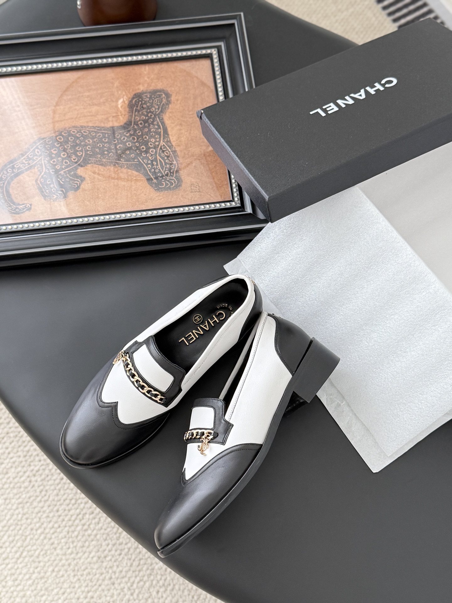 シャネル ローファー レディース メンズ 兼用 通勤 通学 シンプル ブラック ホワイト 2way シューズ 35〜60字 - 画像 4