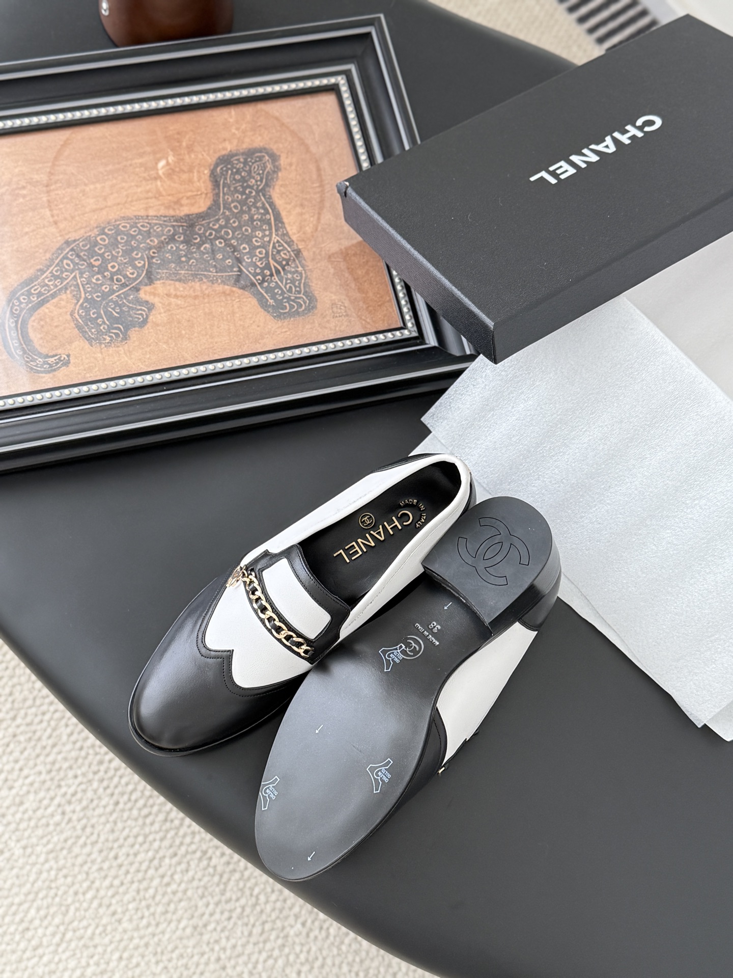 シャネル ローファー レディース メンズ 兼用 通勤 通学 シンプル ブラック ホワイト 2way シューズ 35〜60字 - 画像 5