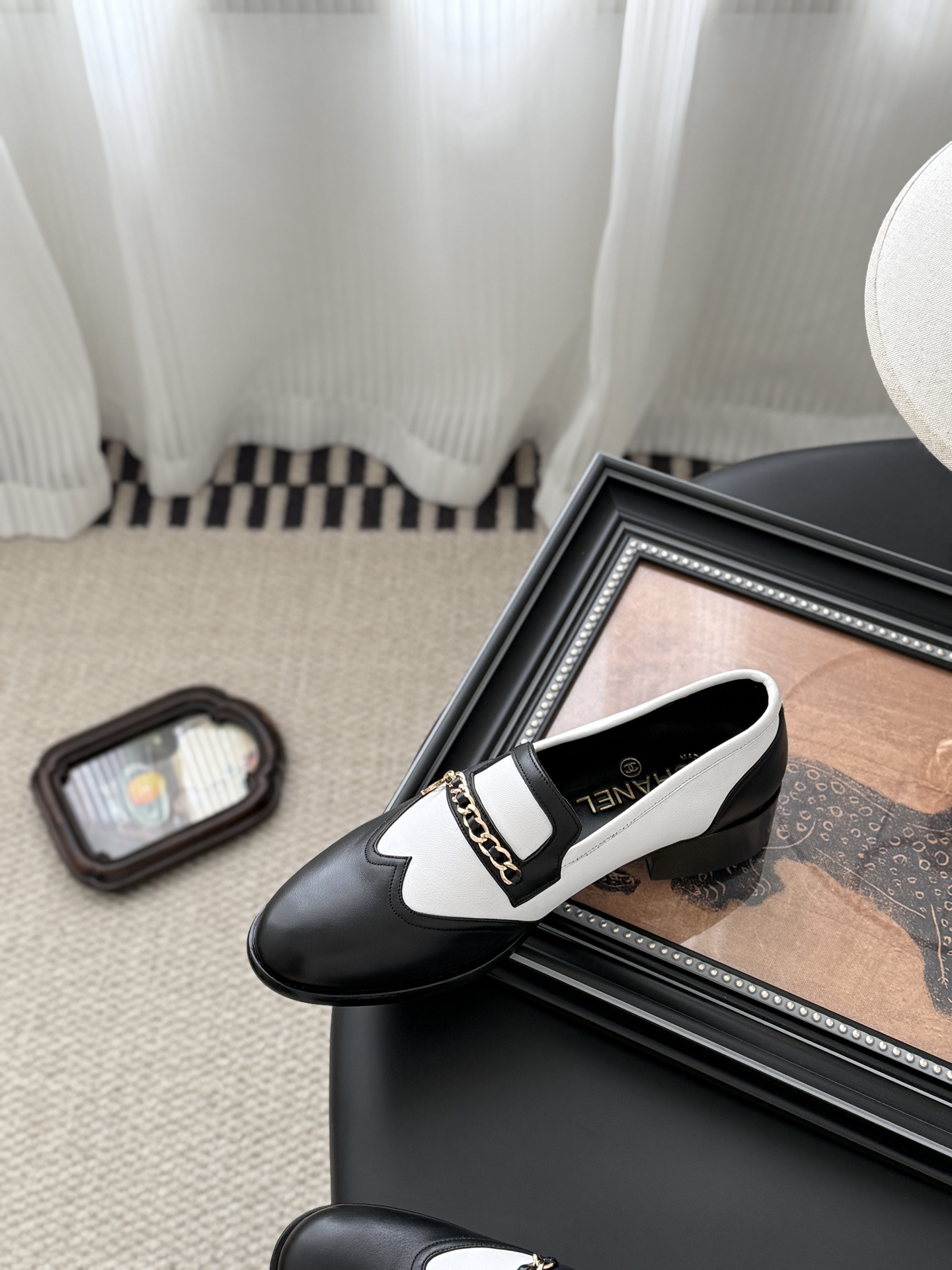 シャネル ローファー レディース メンズ 兼用 通勤 通学 シンプル ブラック ホワイト 2way シューズ 35〜60字 - 画像 8