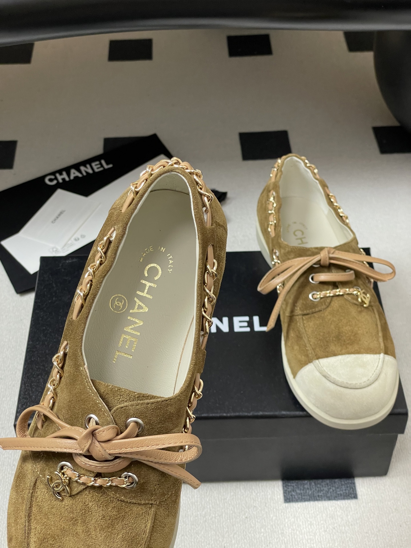 CHANEL シューズ レディース メンズ 兼用 通勤 通学 フラットシューズ シンプル レトロ ベージュ 36 37 38 39 40 41 42 - 画像 7