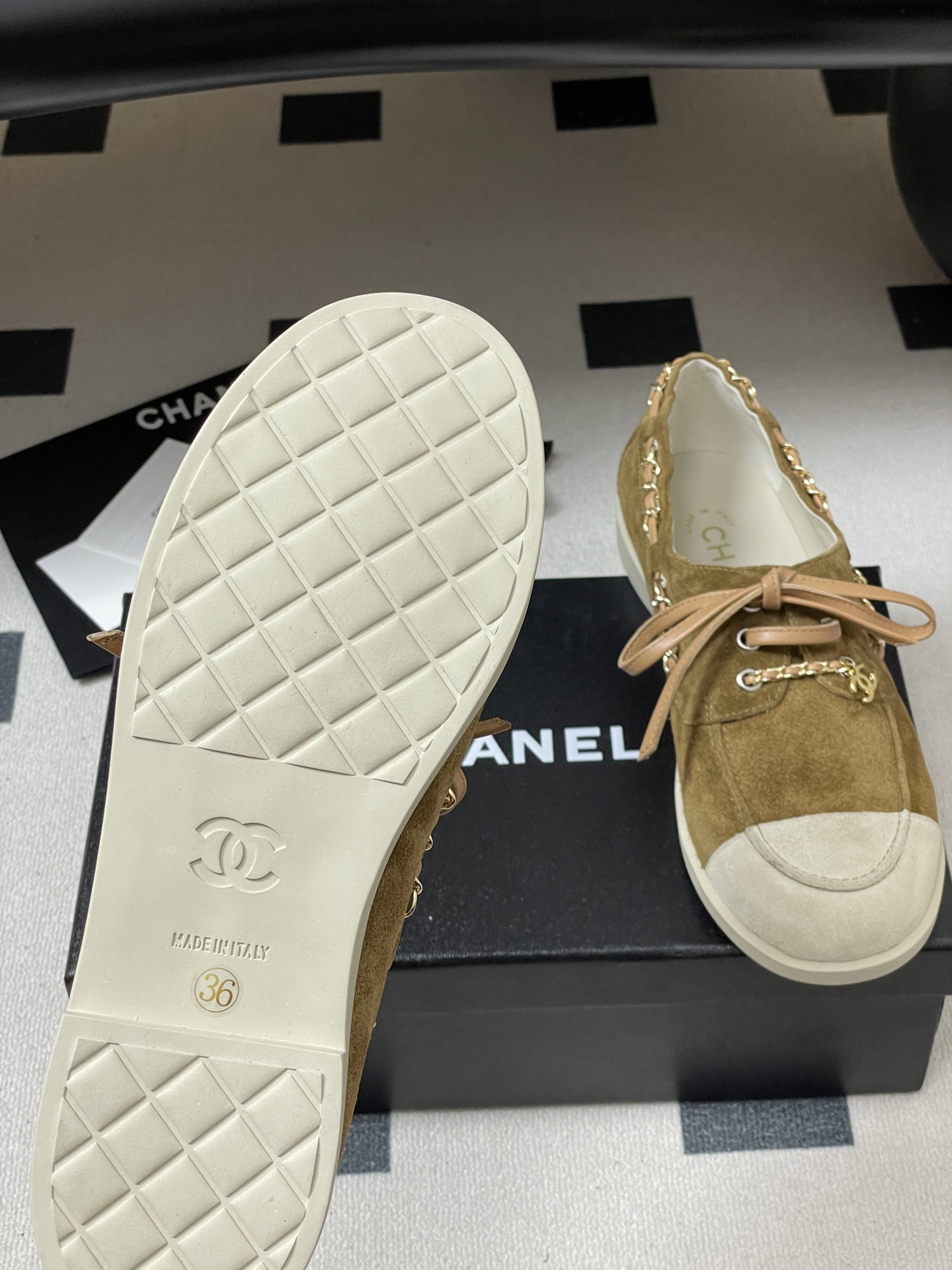 CHANEL シューズ レディース メンズ 兼用 通勤 通学 フラットシューズ シンプル レトロ ベージュ 36 37 38 39 40 41 42 - 画像 8