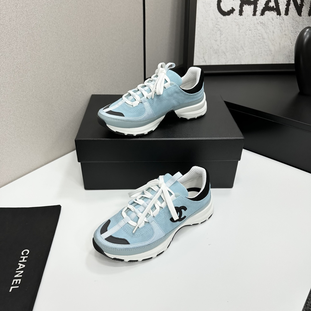 シャネル レディース メンズ 兼用 スニーカー 通勤 通学 トレンド ブルー 38 39 40 41 42 43 44 45 46 47 48 49 50 - 画像 2