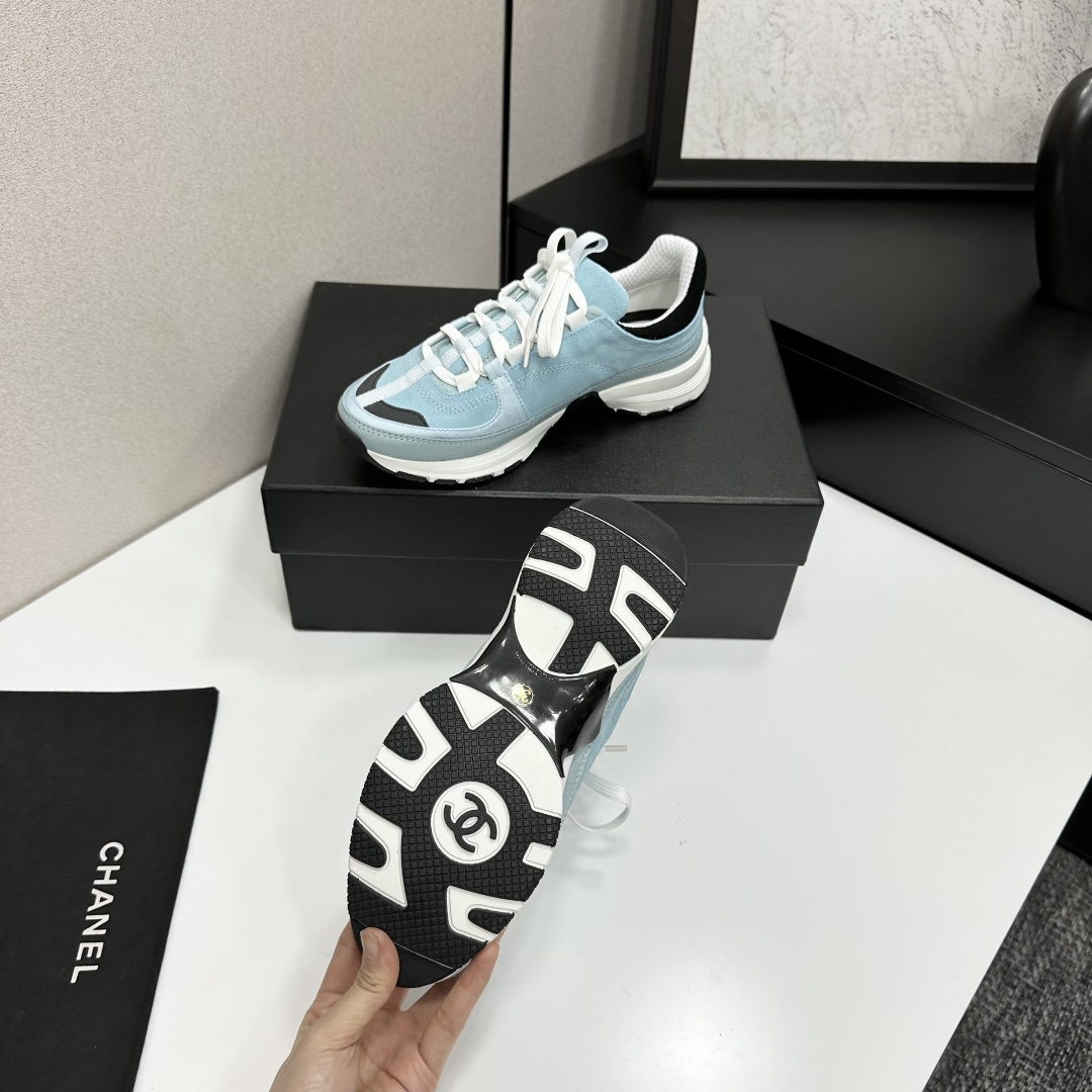 シャネル レディース メンズ 兼用 スニーカー 通勤 通学 トレンド ブルー 38 39 40 41 42 43 44 45 46 47 48 49 50 - 画像 4