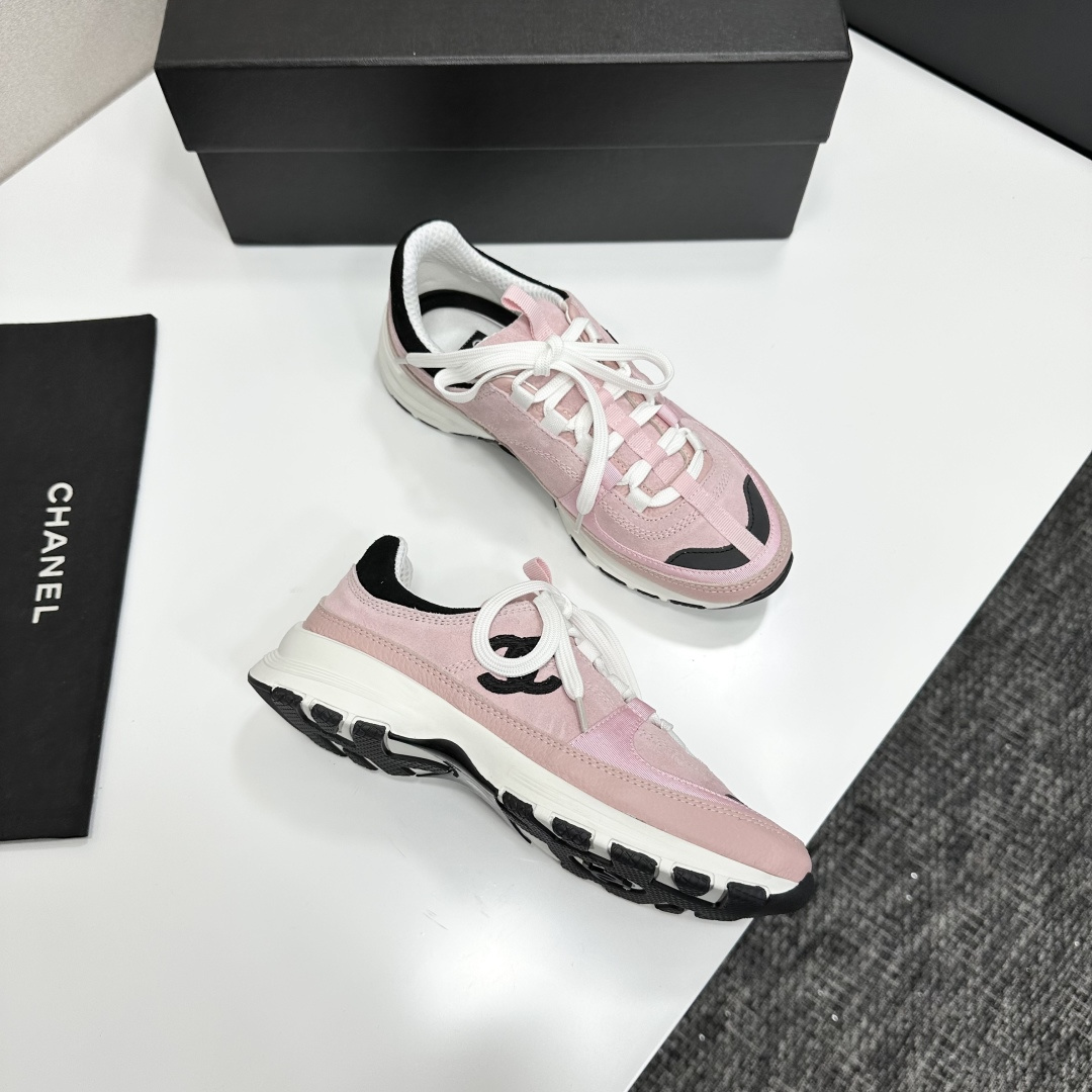 シャネル レディース メンズ 兼用 スニーカー シンプル 通勤 通学 ピンク 黒 白 - 画像 8