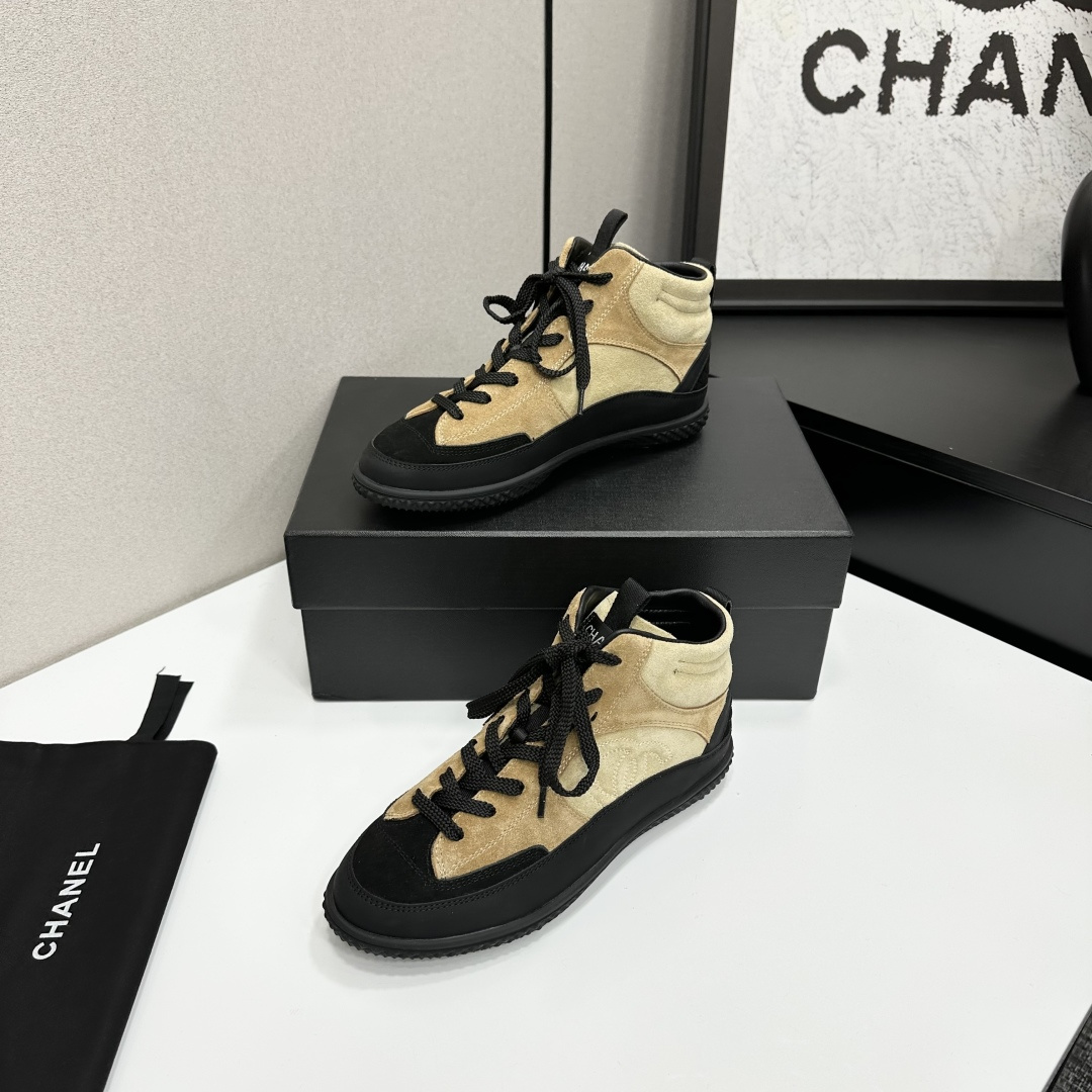 シャネル シューズ レディース メンズ 兼用 高級感 ブーツ 黒 ベージュ 通勤 通学 2WAY 丸洗いOK - 画像 2