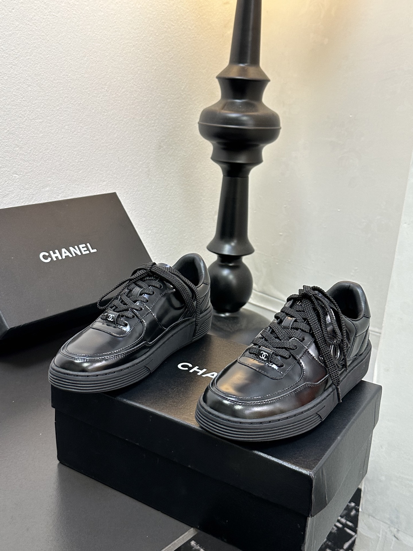 CHANEL シューズ レディース メンズ 兼用 ブラック 靴 通勤 通学 レトロ 黒 35〜40サイズ対応 A4対応 可愛い おしゃれ シンプル 本革 送料無料 - 画像 7