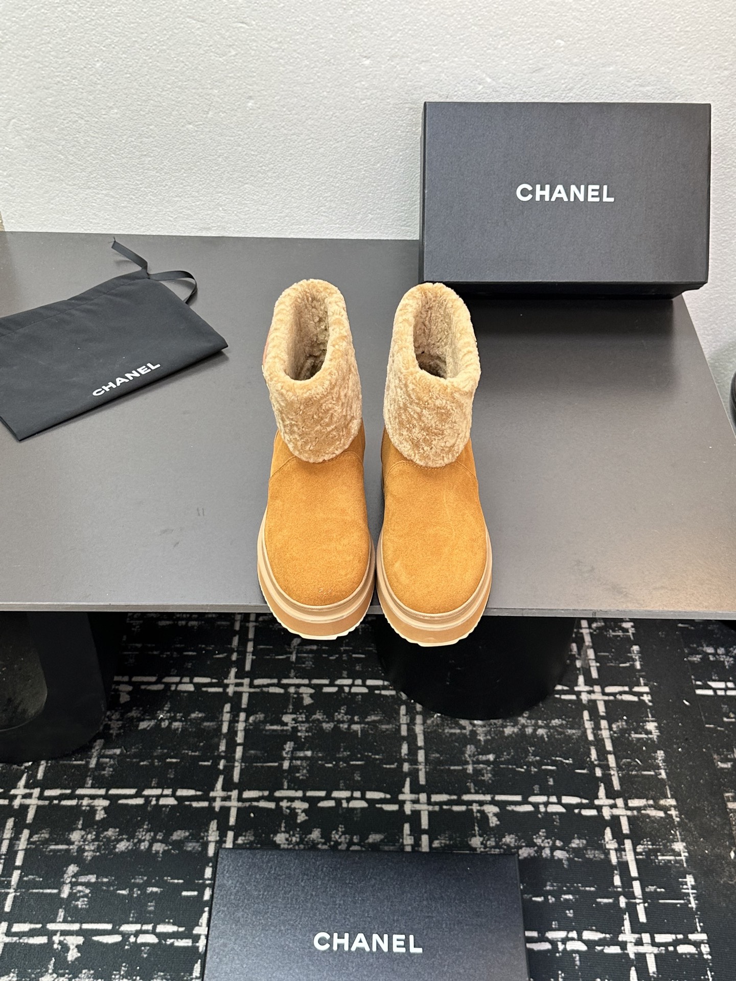 CHANEL シャネル ブーツ レディース メンズ 兼用 保温 ファッション ベージュ