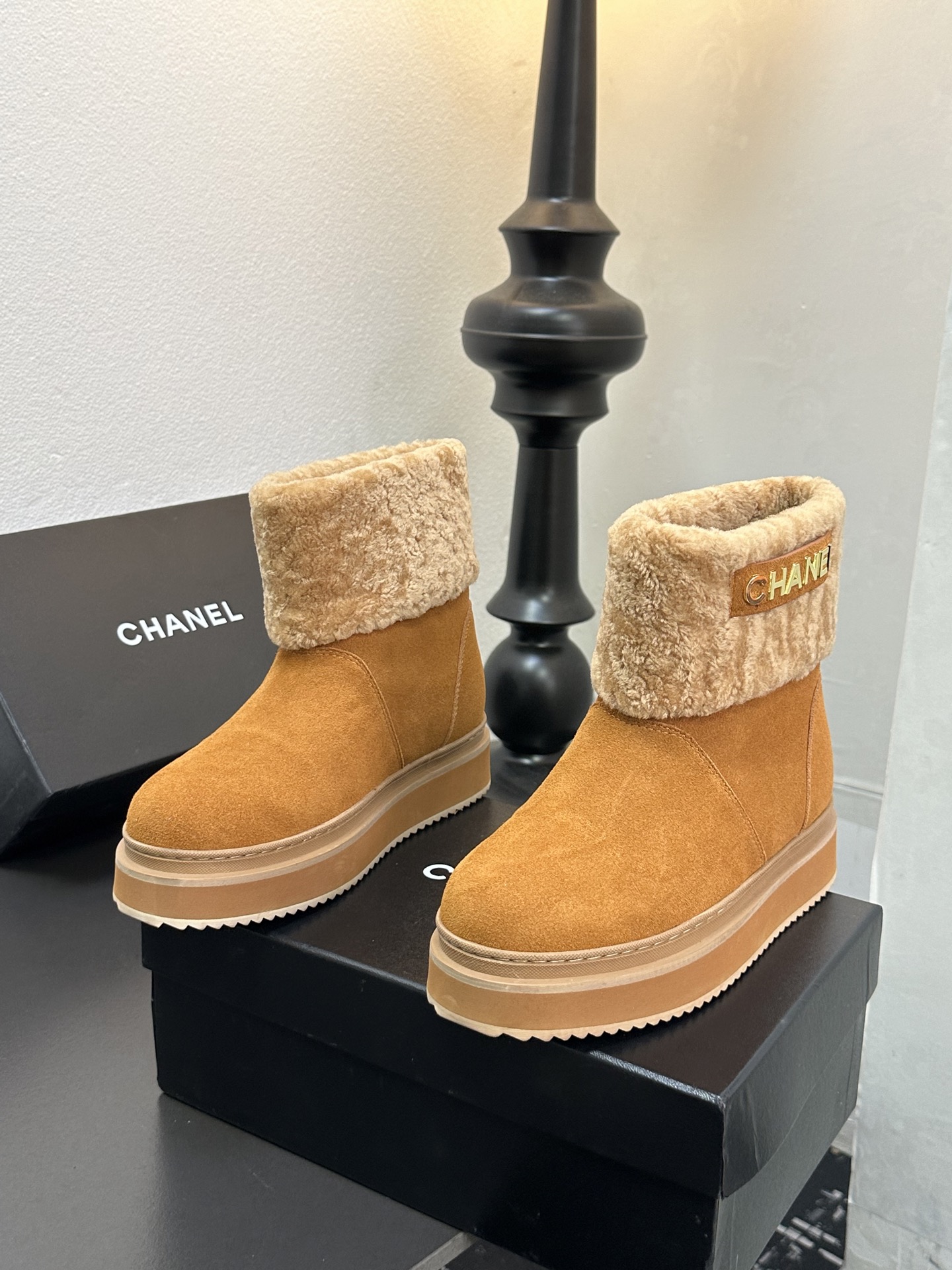 CHANEL シャネル ブーツ レディース メンズ 兼用 保温 ファッション ベージュ - 画像 7