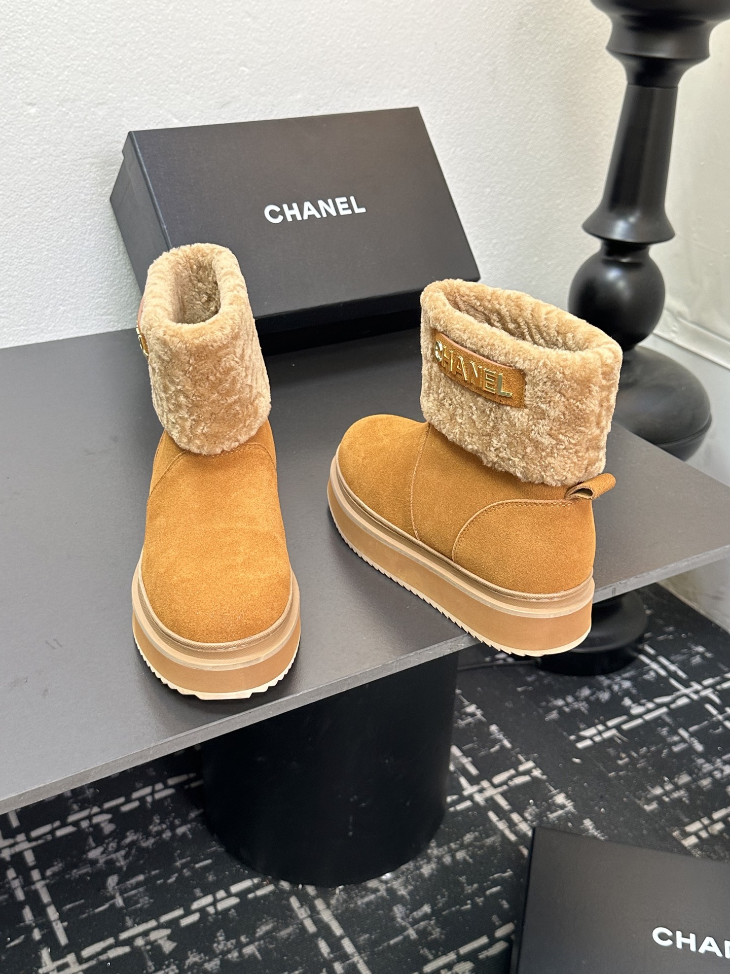 CHANEL シャネル ブーツ レディース メンズ 兼用 保温 ファッション ベージュ - 画像 8