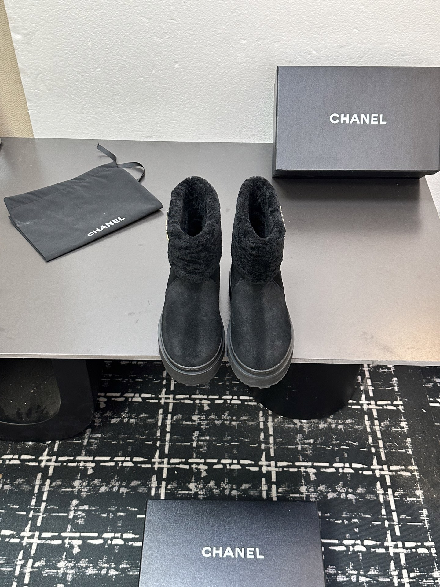シャネル シューズ ブーツ レディース メンズ 兼用 通勤 通学 保温 ブラック 2WAY おしゃれ 人気 ブーツ 黒 シューズ 903