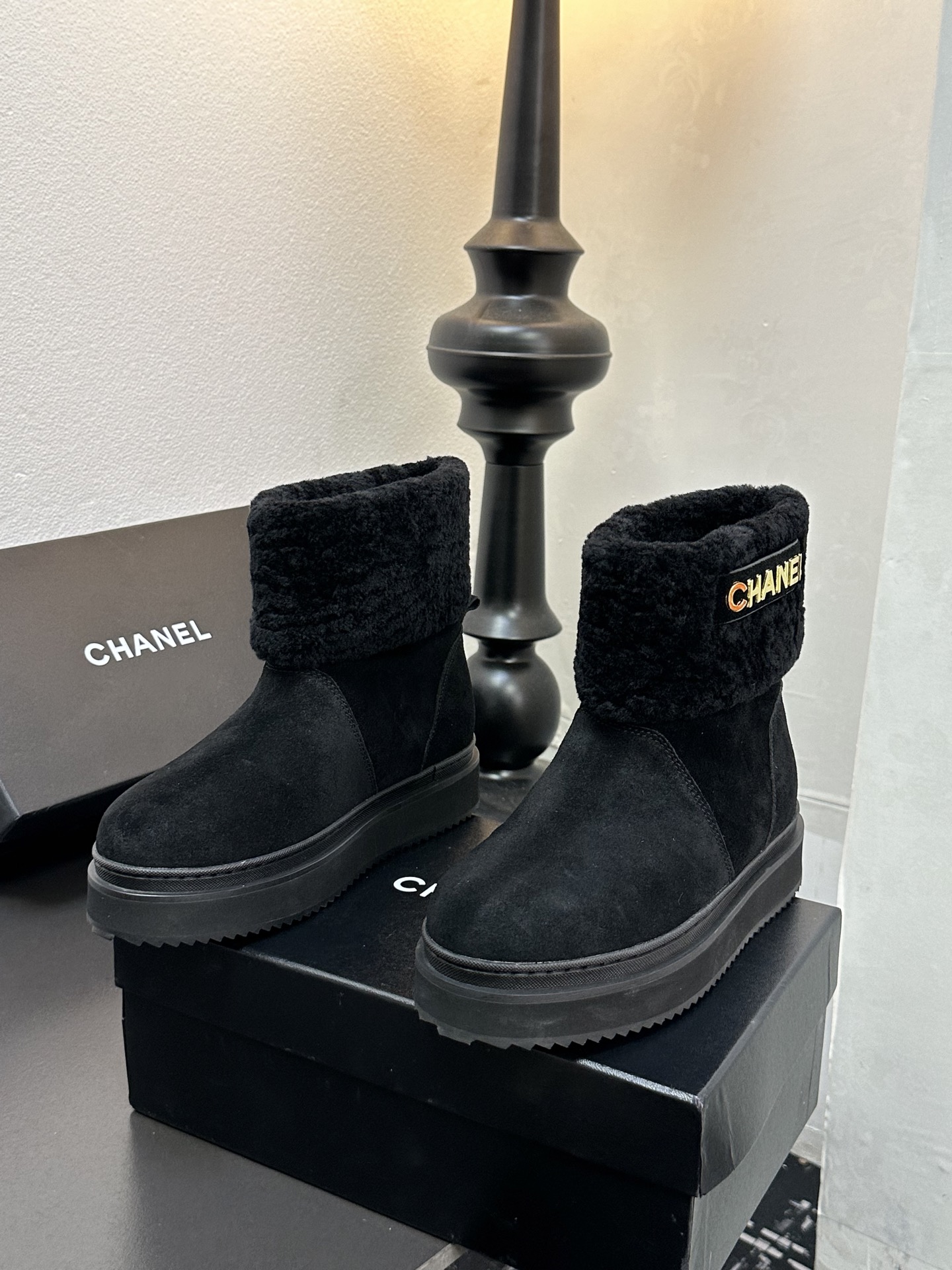 シャネル シューズ ブーツ レディース メンズ 兼用 通勤 通学 保温 ブラック 2WAY おしゃれ 人気 ブーツ 黒 シューズ 903 - 画像 7