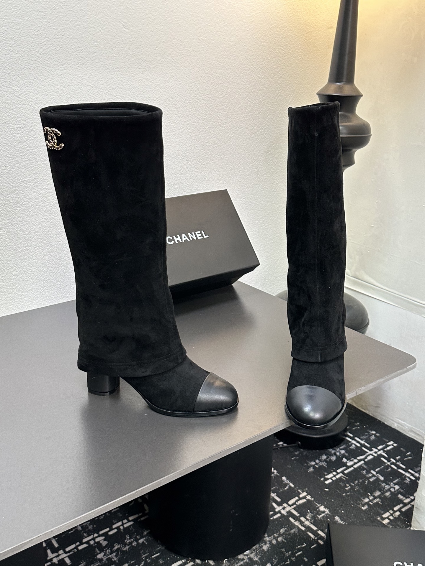 シャネル ショートブーツ レディース メンズ兼用 通勤 通学 ファッション ブラック 黒 - 画像 3