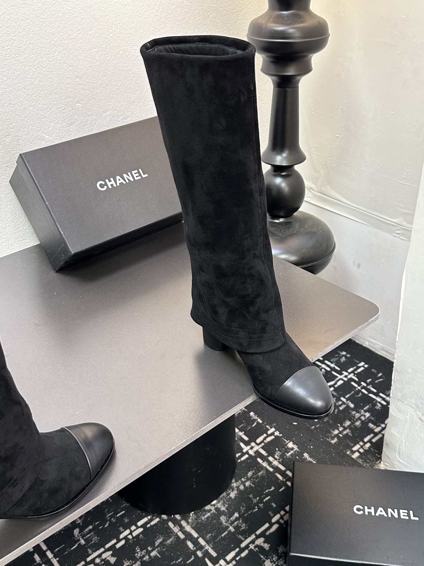 シャネル ショートブーツ レディース メンズ兼用 通勤 通学 ファッション ブラック 黒 - 画像 5