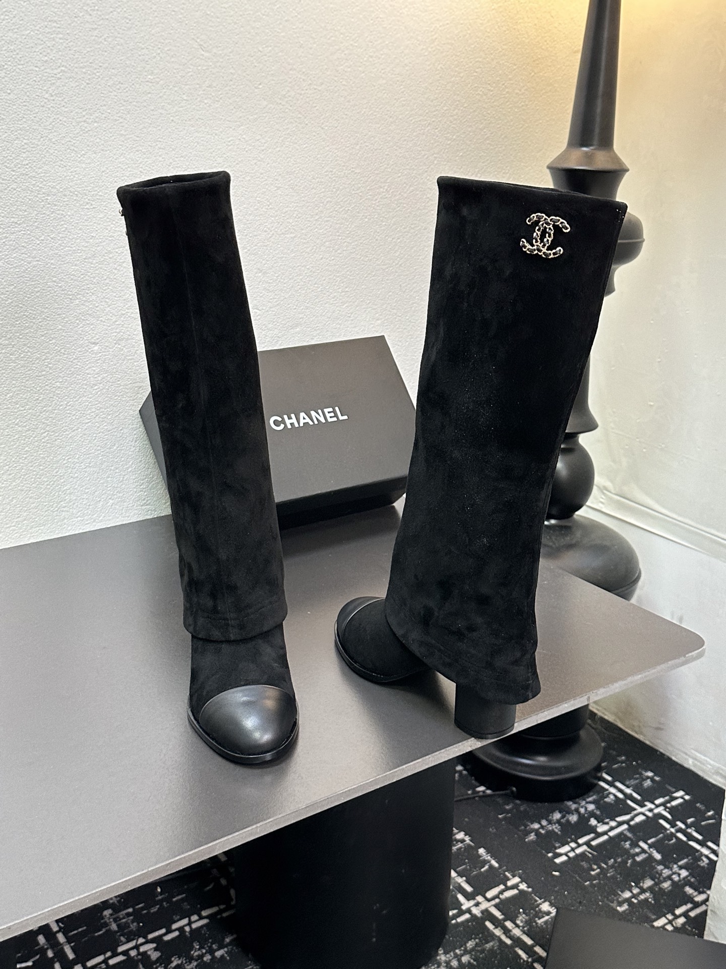 シャネル ショートブーツ レディース メンズ兼用 通勤 通学 ファッション ブラック 黒 - 画像 8