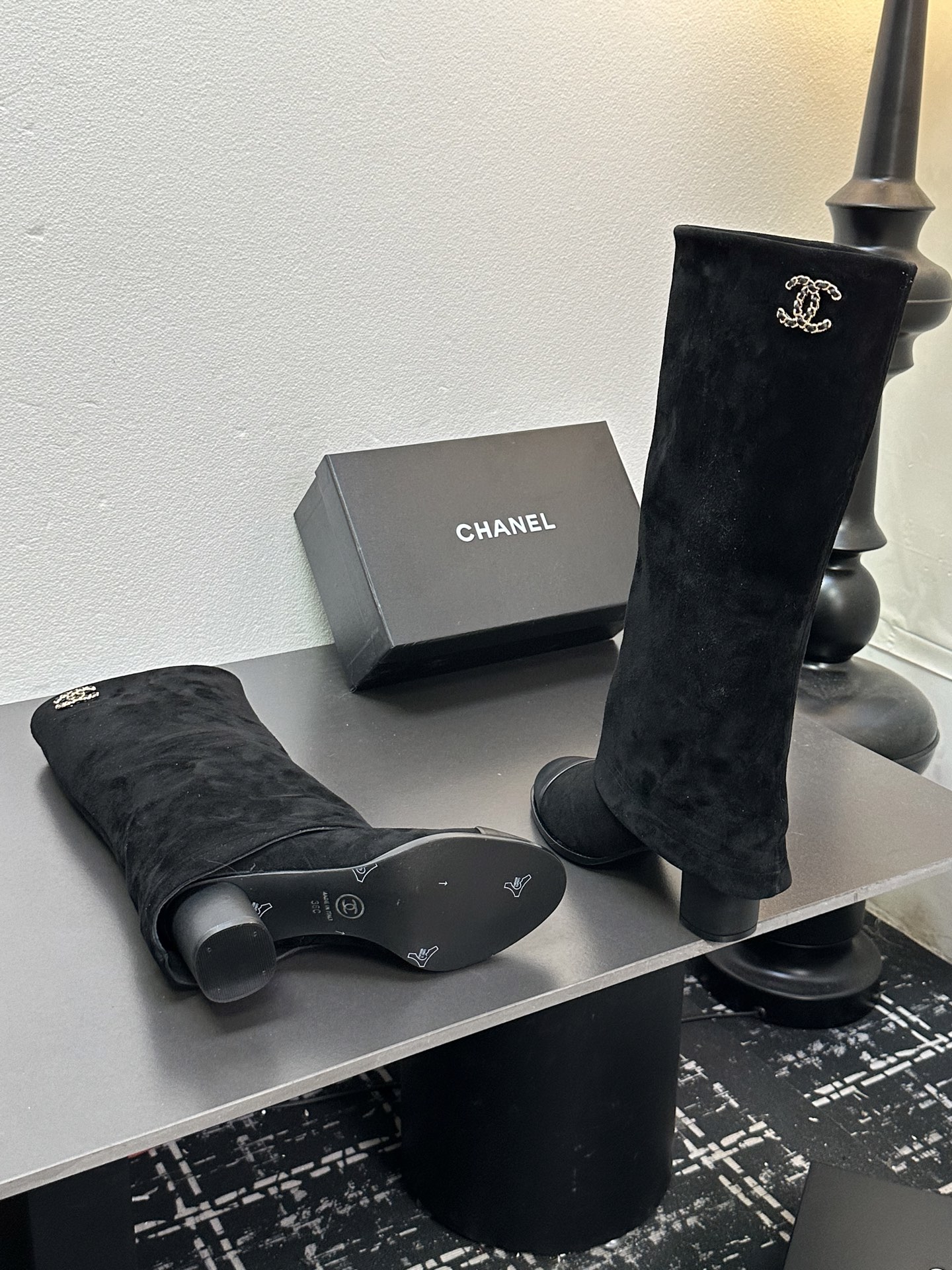 シャネル ショートブーツ レディース メンズ兼用 通勤 通学 ファッション ブラック 黒 - 画像 9