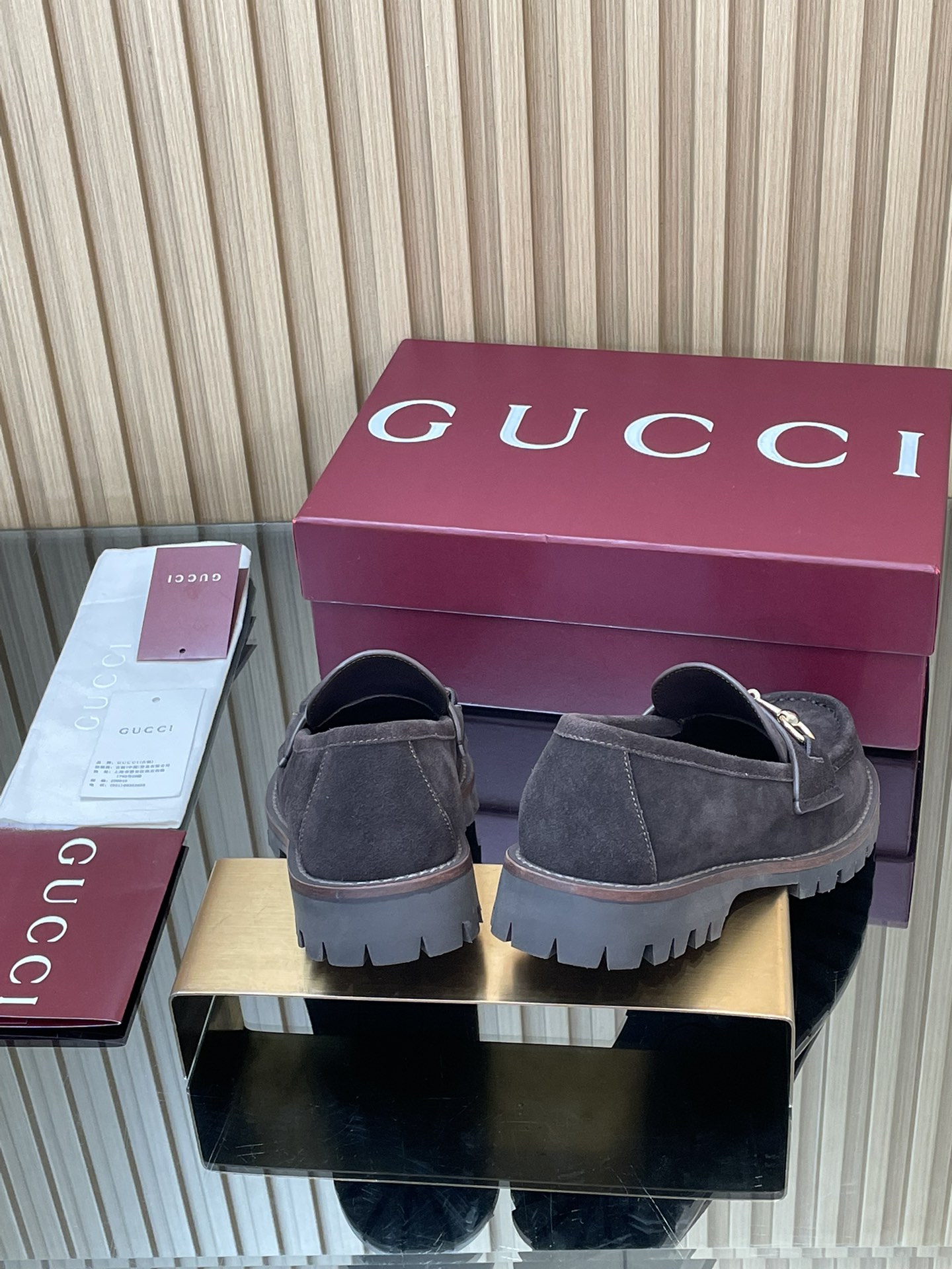 GUCCI グッチ ローファー 本革 メンズ 通勤 黒 142字 - 画像 5