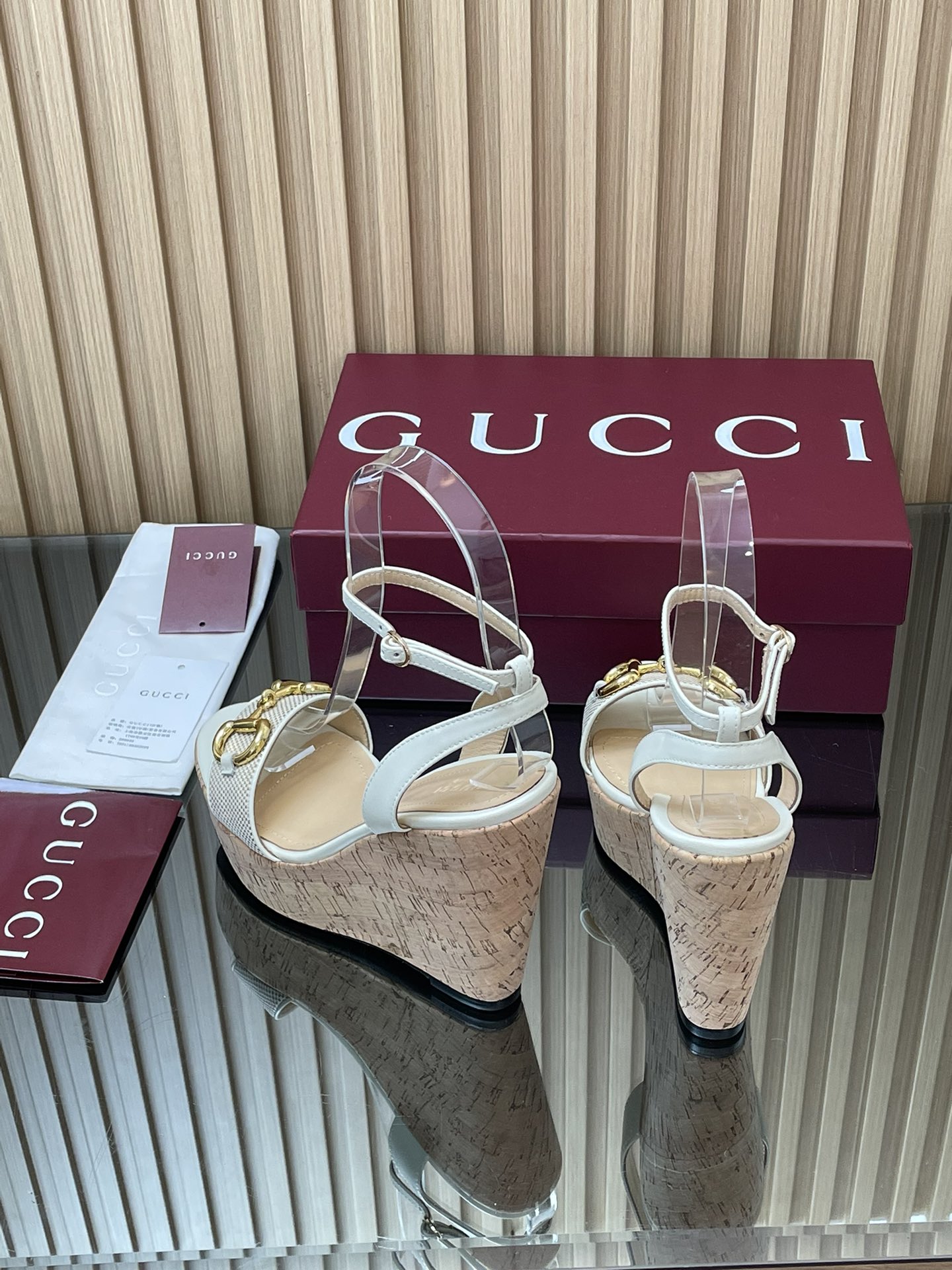 GUCCI グッチ フラットシューズ 本革 軽量 シェル型ヒール ブラック - 画像 6