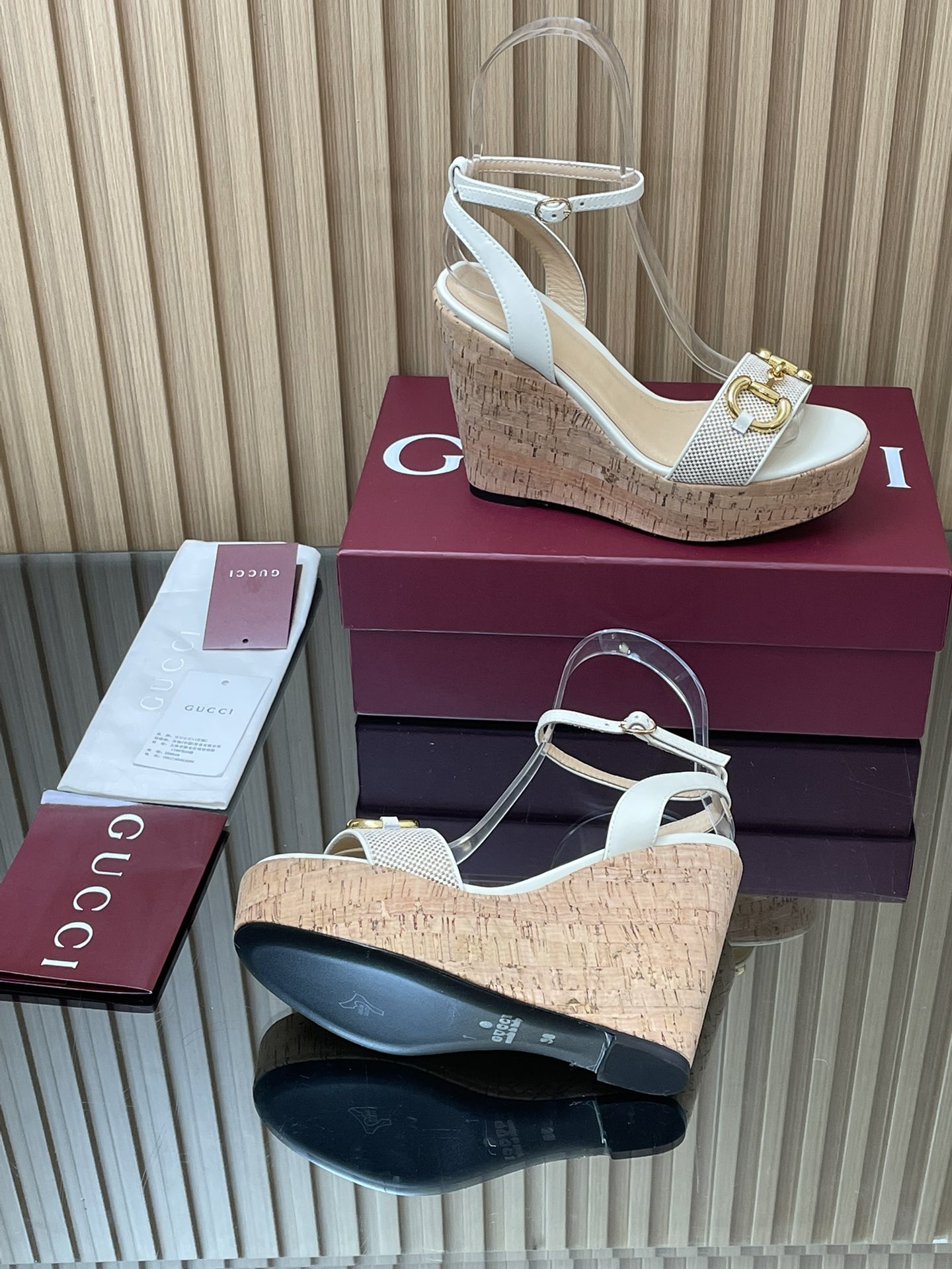 GUCCI グッチ フラットシューズ 本革 軽量 シェル型ヒール ブラック - 画像 9