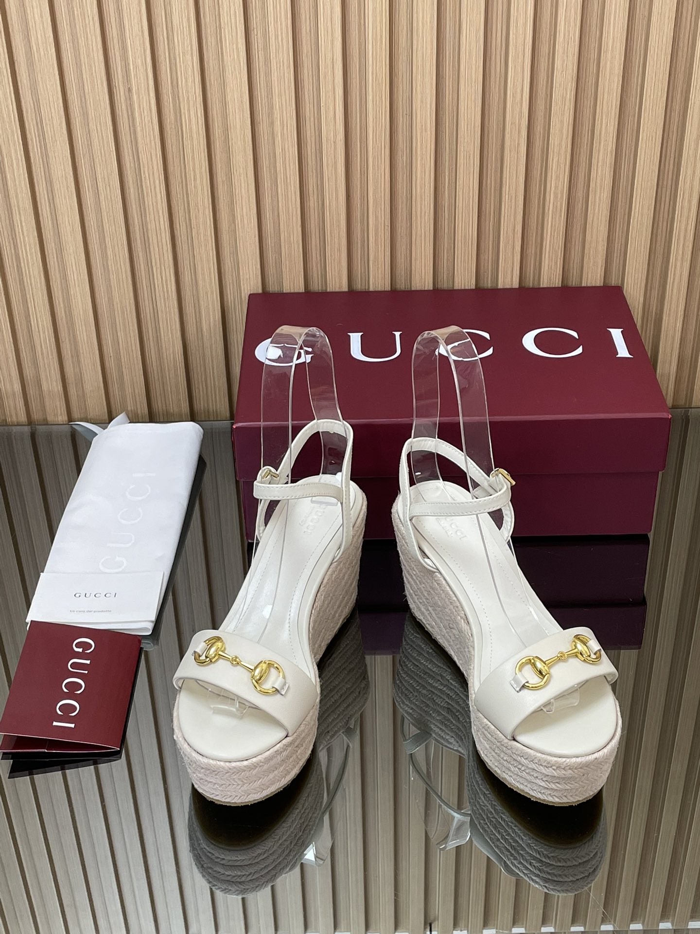 GUCCI グッチ エスパダ レディース 撥水 本革 ブラック - 画像 2