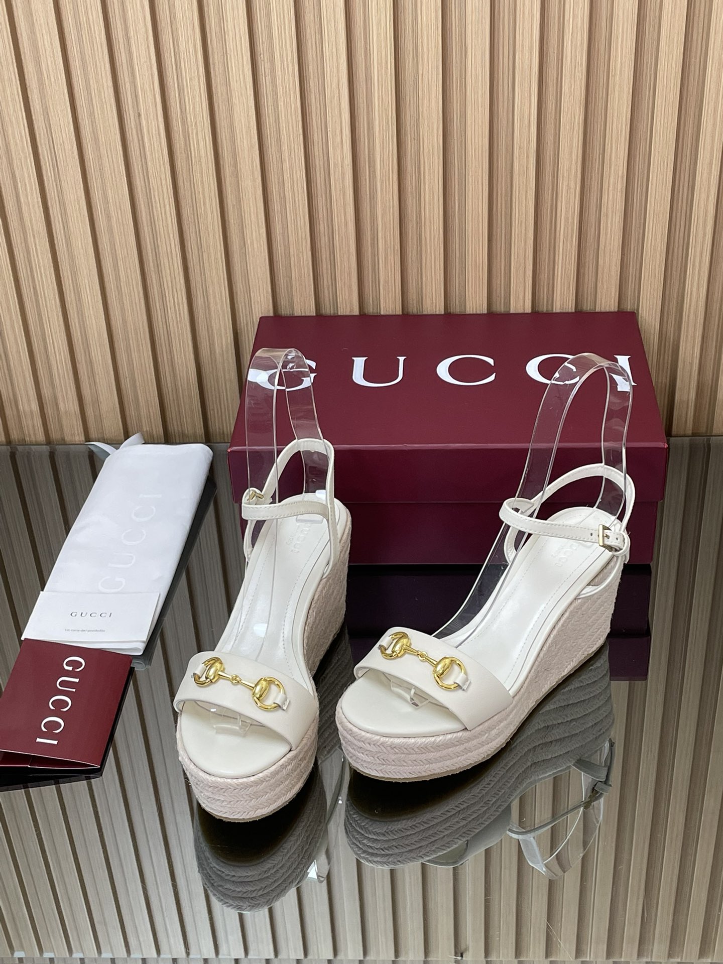 GUCCI グッチ エスパダ レディース 撥水 本革 ブラック - 画像 3