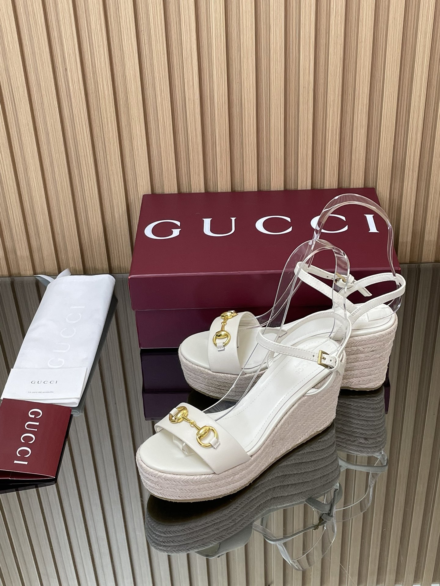 GUCCI グッチ エスパダ レディース 撥水 本革 ブラック - 画像 4