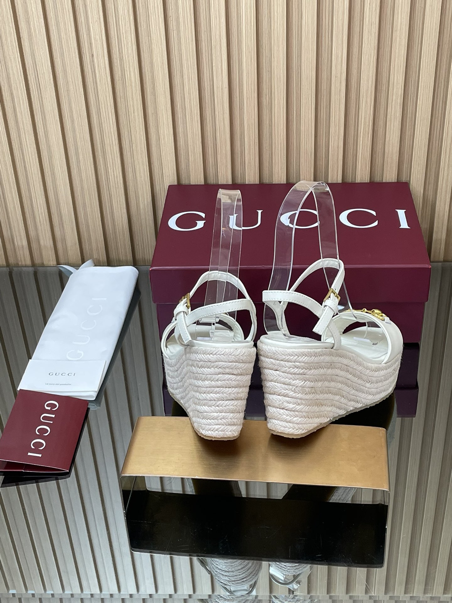 GUCCI グッチ エスパダ レディース 撥水 本革 ブラック - 画像 5