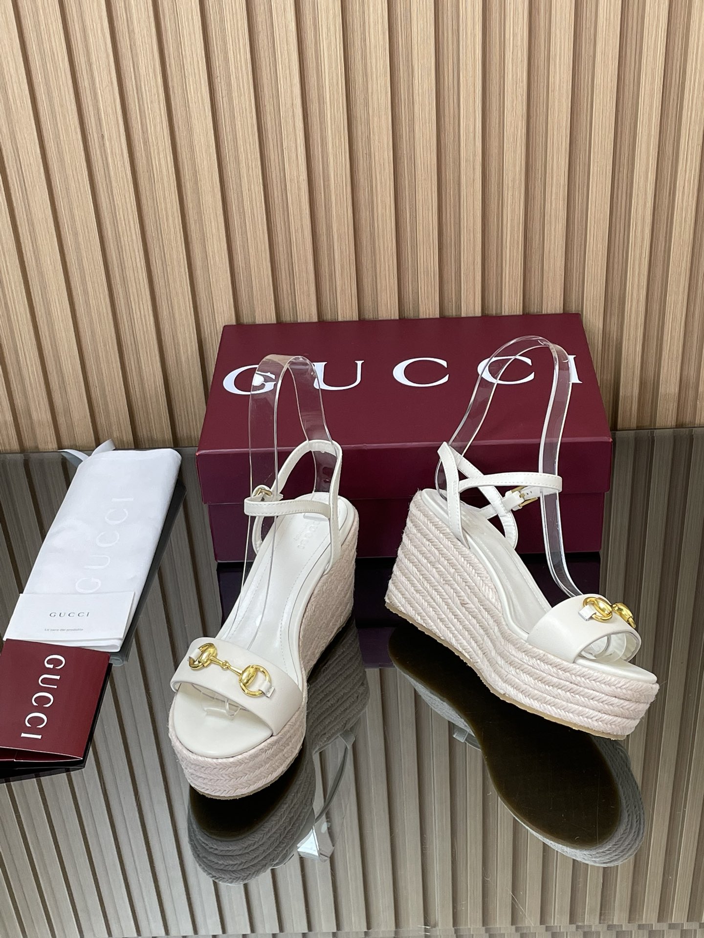 GUCCI グッチ エスパダ レディース 撥水 本革 ブラック - 画像 7