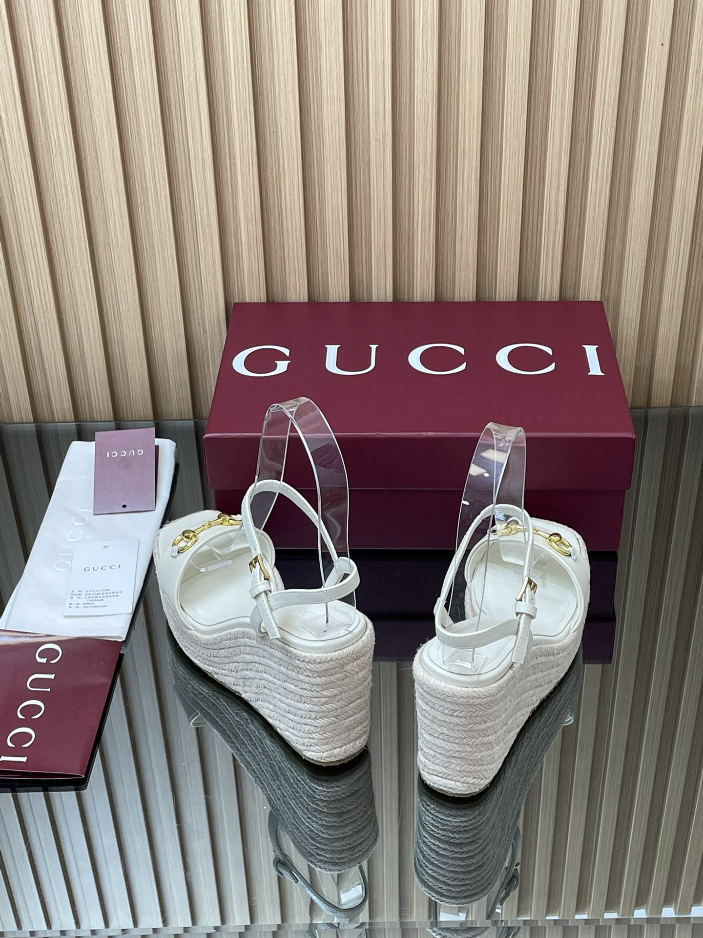 GUCCI グッチ フラットシューズ インソール付き レディース 白色 - 画像 6